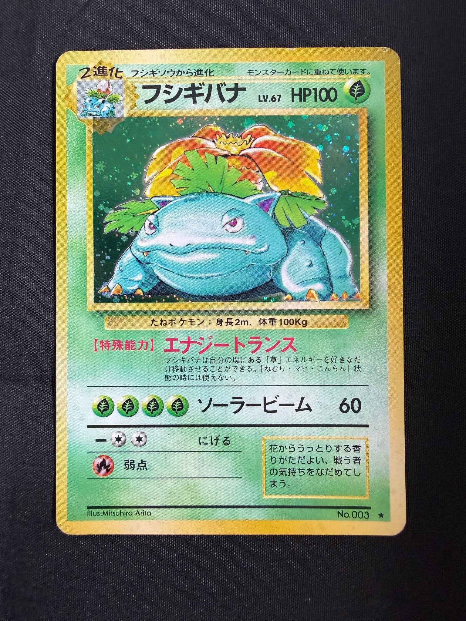 1996 Venusaur Japanese Base Set Holo No. 003 front