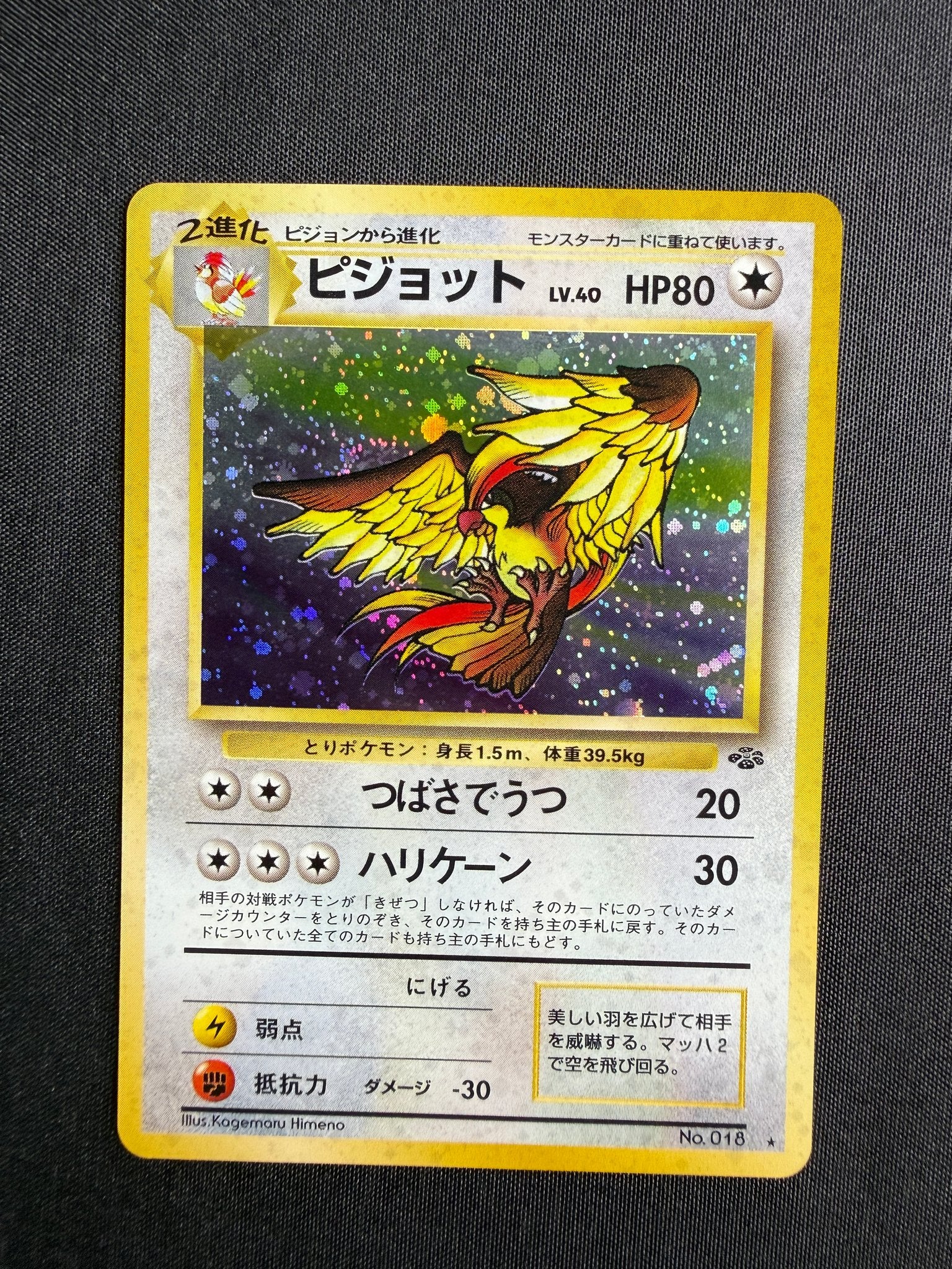 1997 Pidgeot Japanese Jungle Holo No. 018 front