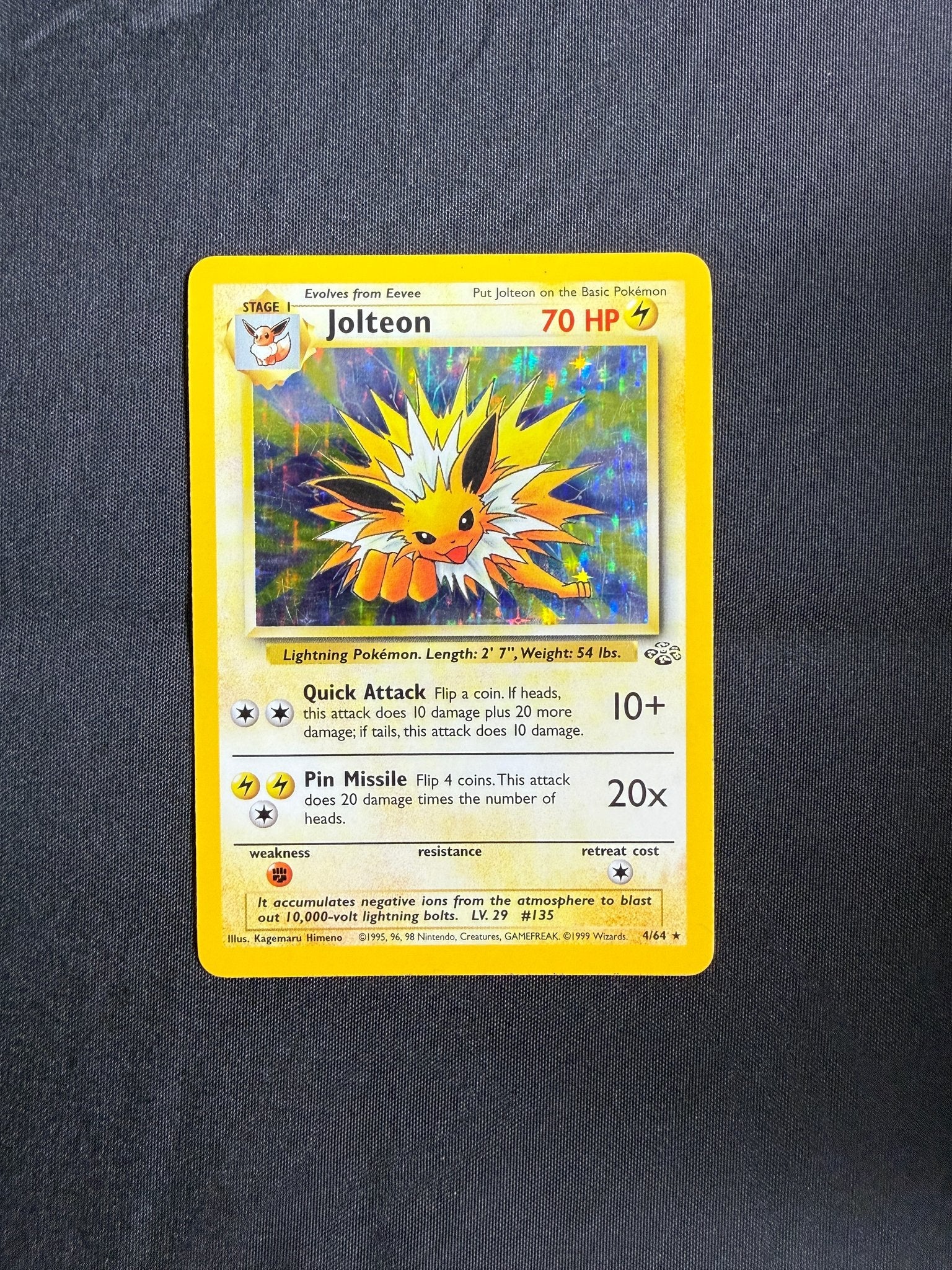 1999 Jolteon Jungle Holo 4/64 front