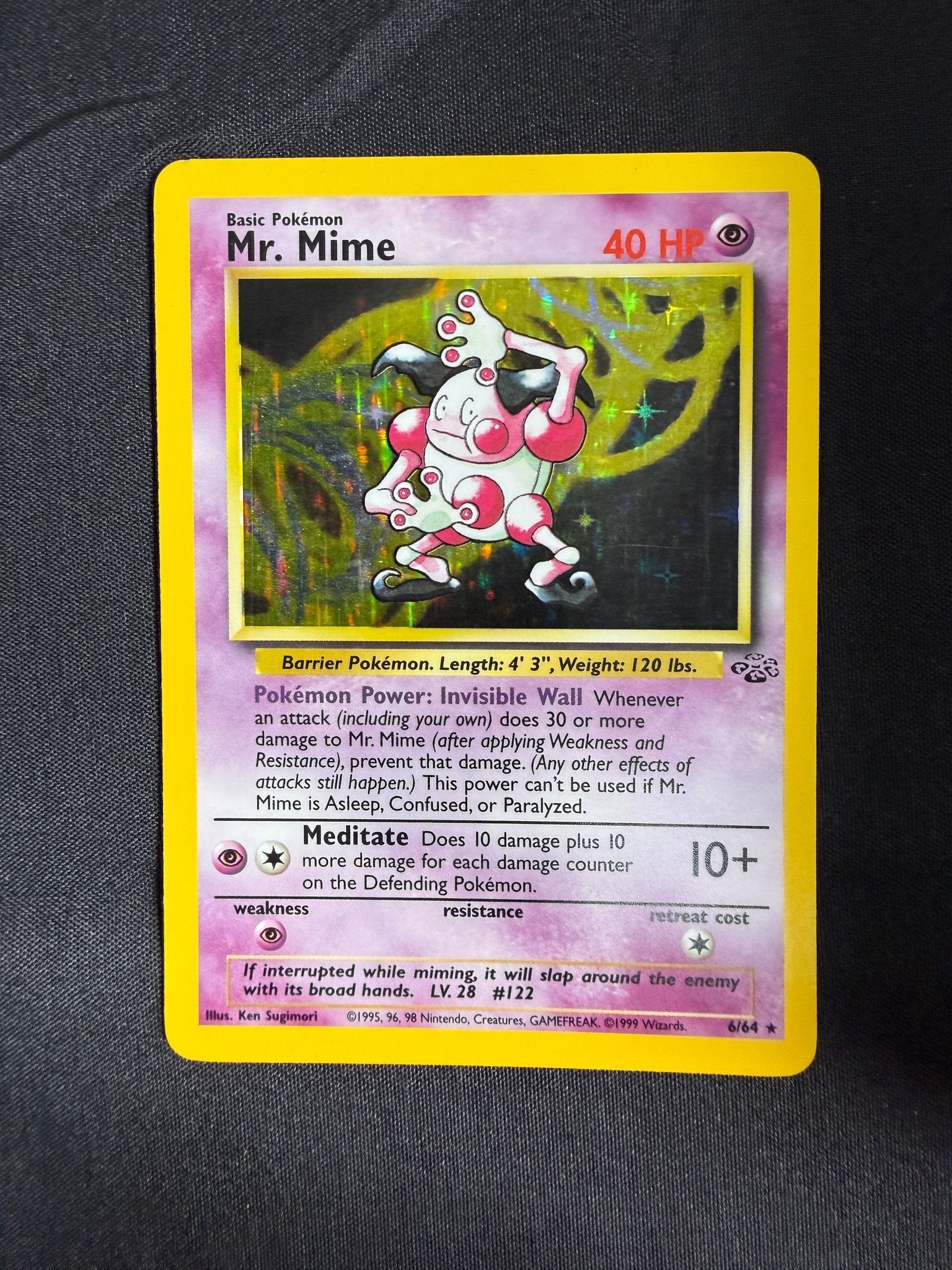 1999 Mr. Mime Jungle Holo 6/64 front