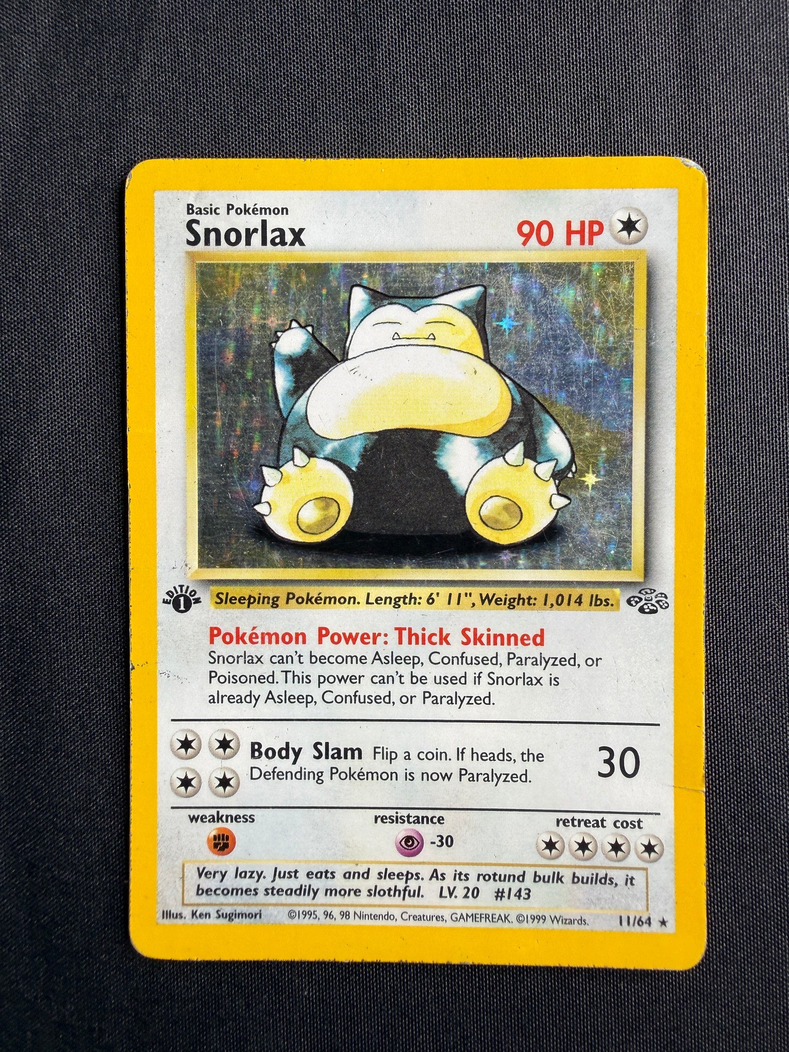 1999 Snorlax Jungle 1st Edition Holo 11/64 front