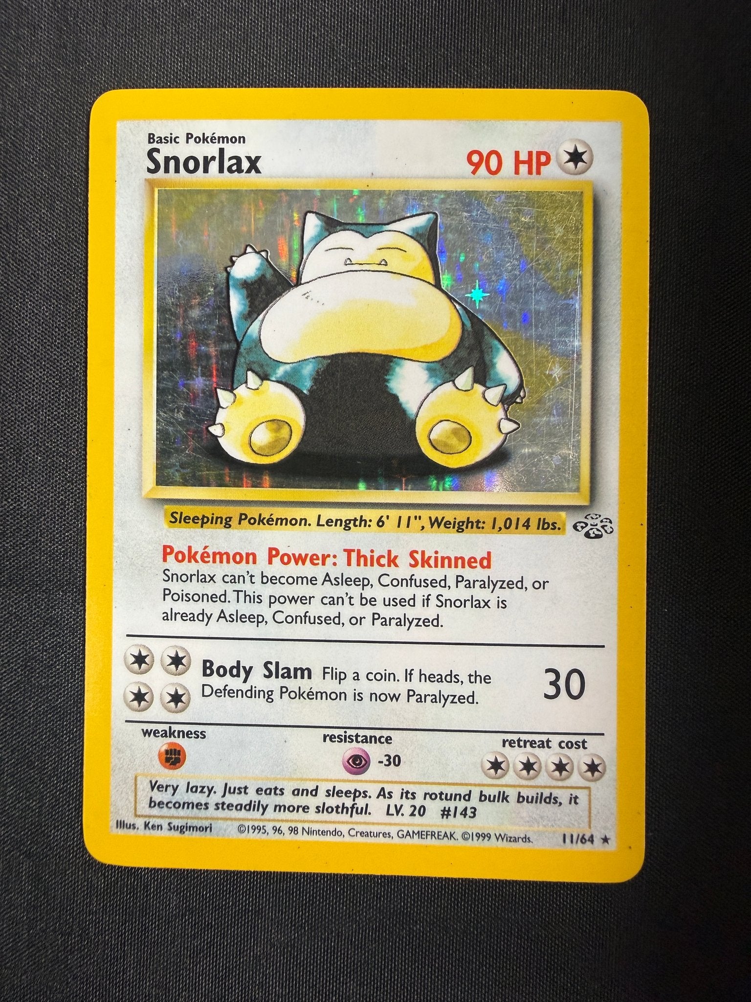 1999 Snorlax Jungle Holo 11/64 front