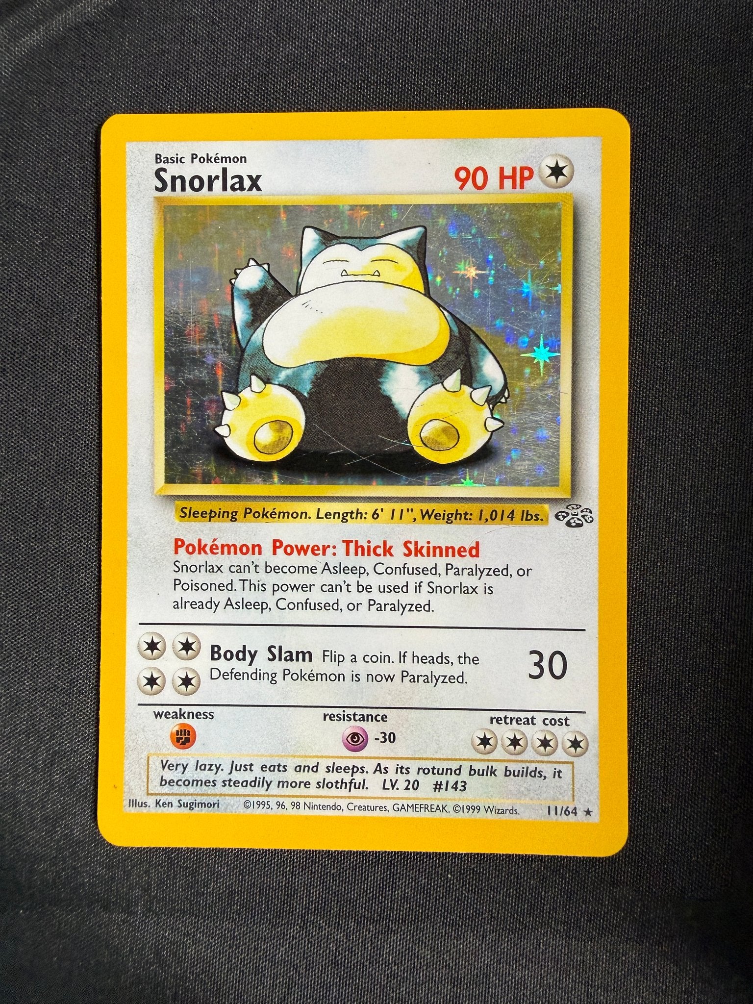 1999 Snorlax Jungle Holo 11/64 front