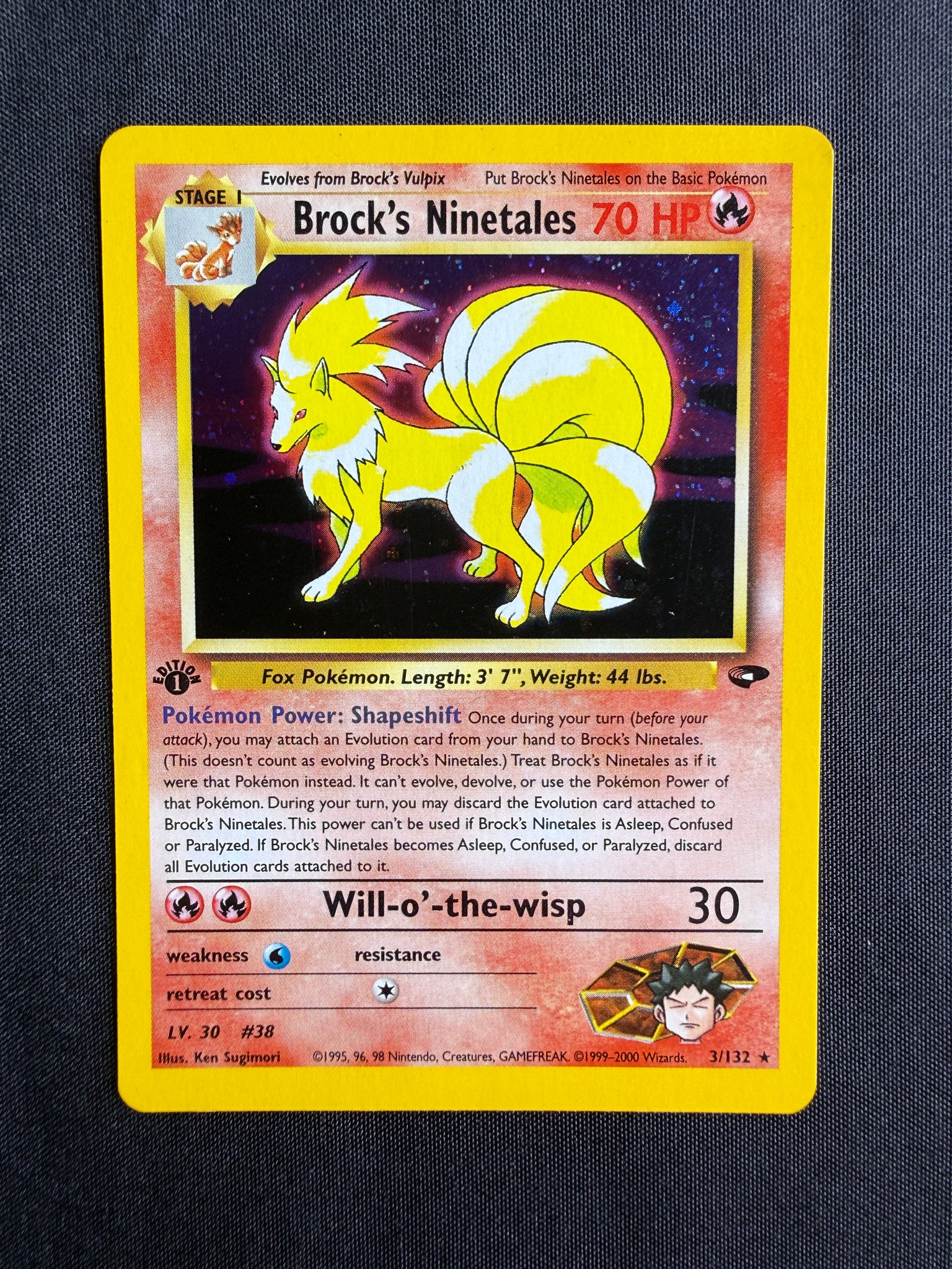 2000 Brock's Ninetales Gym Heroes 1st Edition Holo 3/132 front