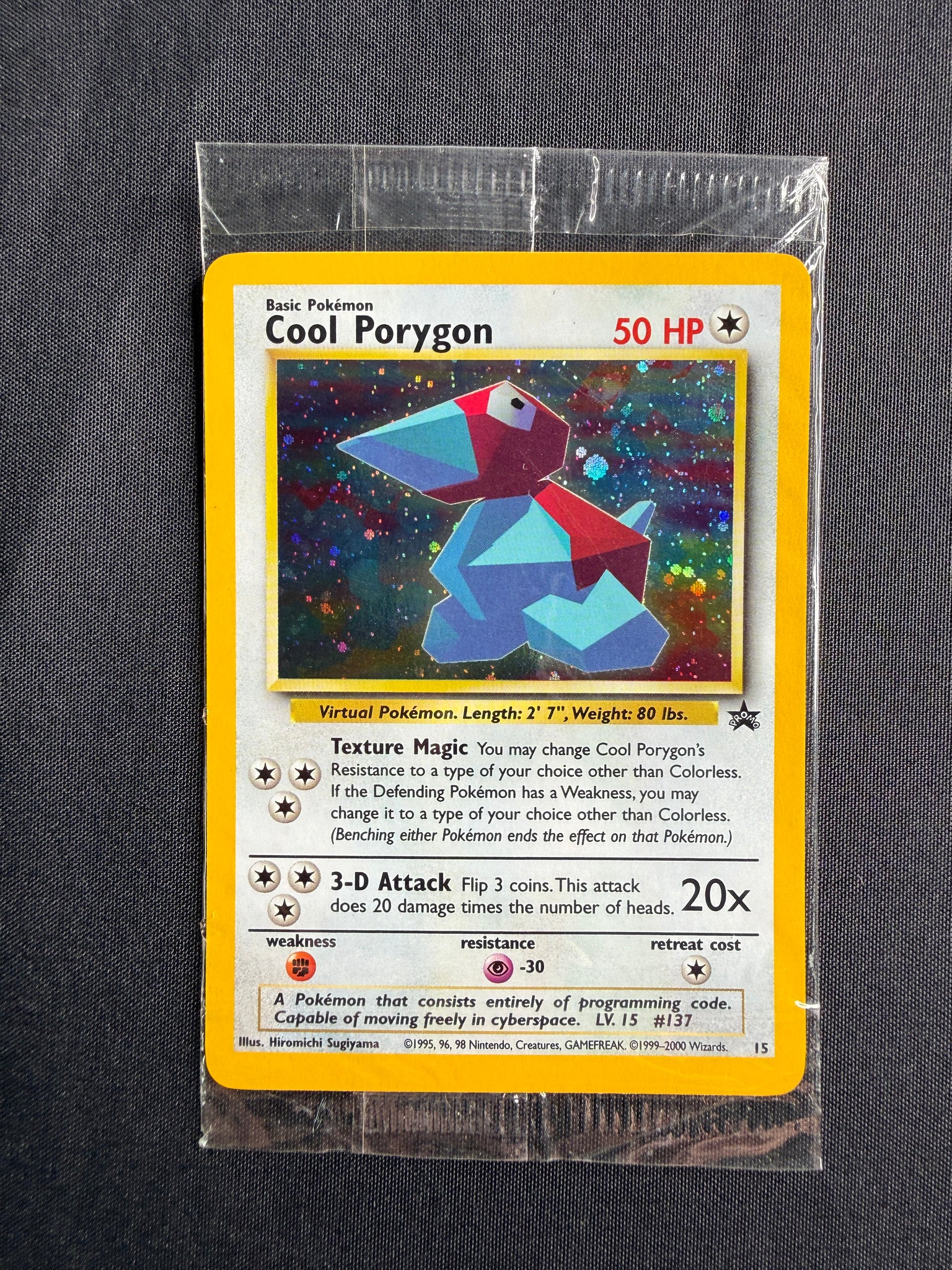 2000 Cool Porygon Black Star Promo Holo 15 front