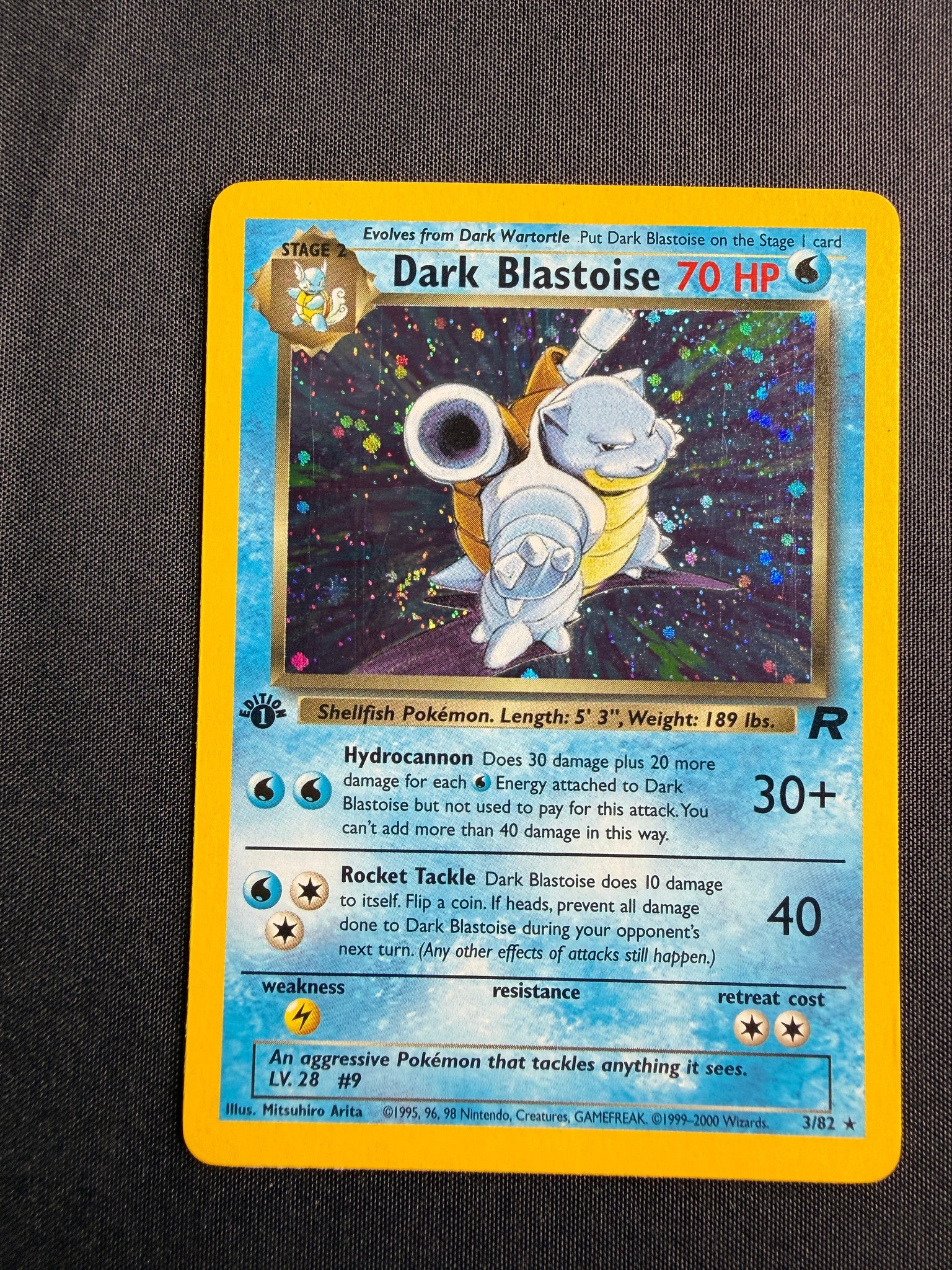 2000 Dark Blastoise Team Rocket 1st Edition Holo 3/82 front