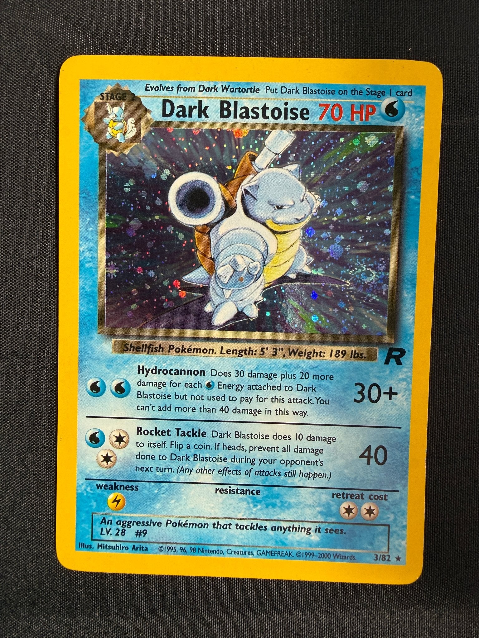 2000 Dark Blastoise Team Rocket Holo 3/82 front