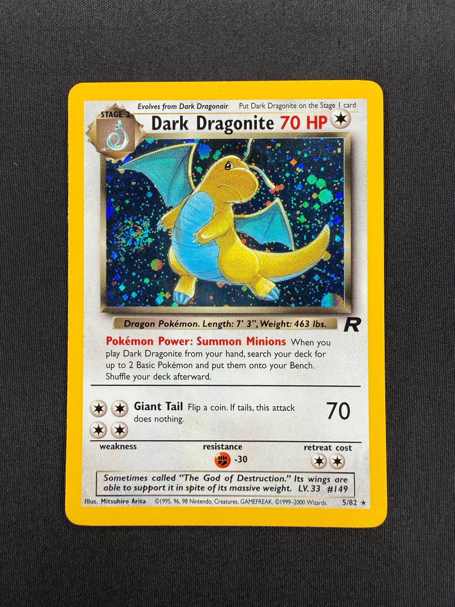2000 Dark Dragonite Team Rocket Holo 5/82 front