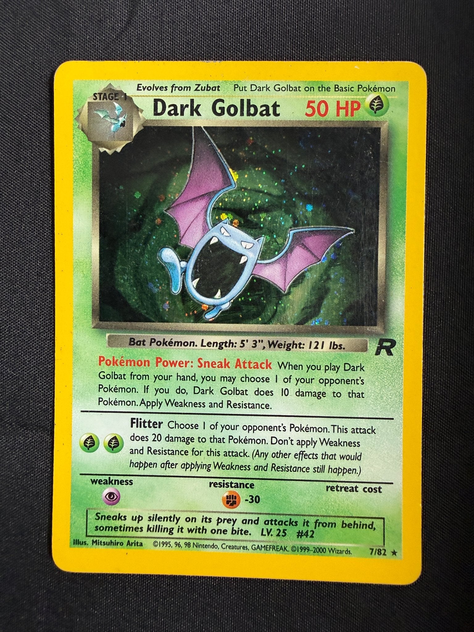 2000 Dark Golbat Team Rocket Holo 7/82 front
