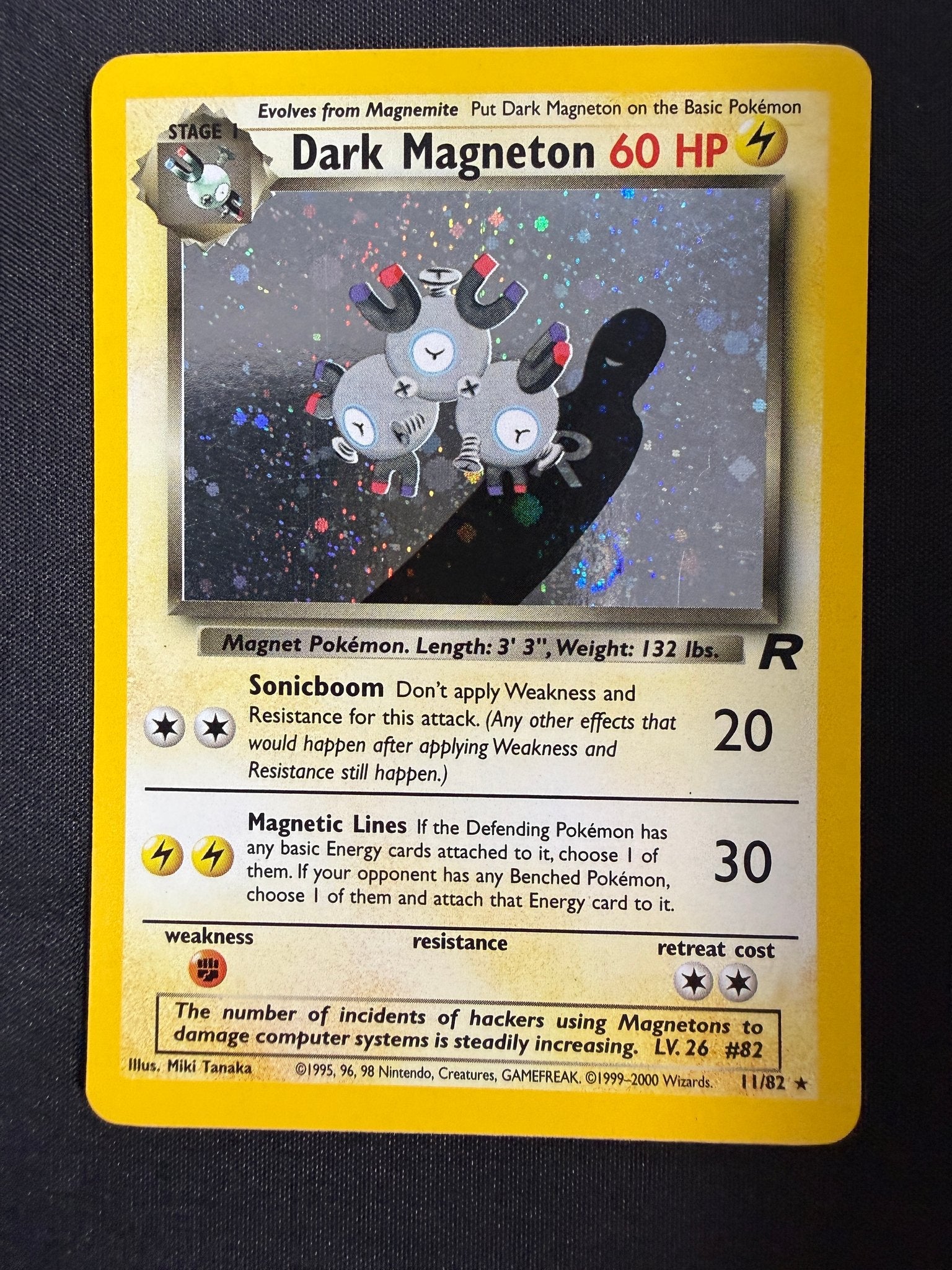 2000 Dark Magneton Team Rocket Holo 11/82 front