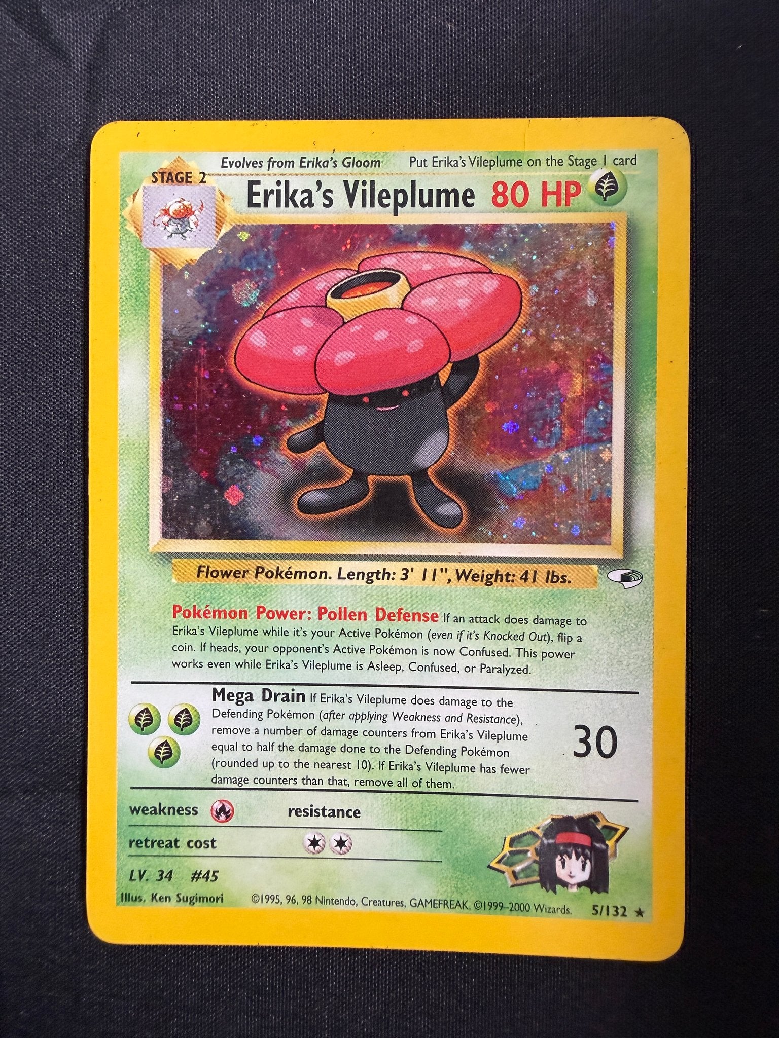 2000 Erika's Vileplume Gym Heroes Holo 5/132 front