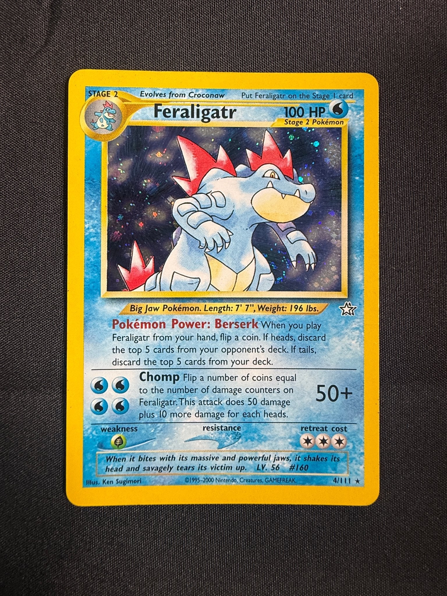 2000 Feraligatr Neo Genesis Holo 4/111 front