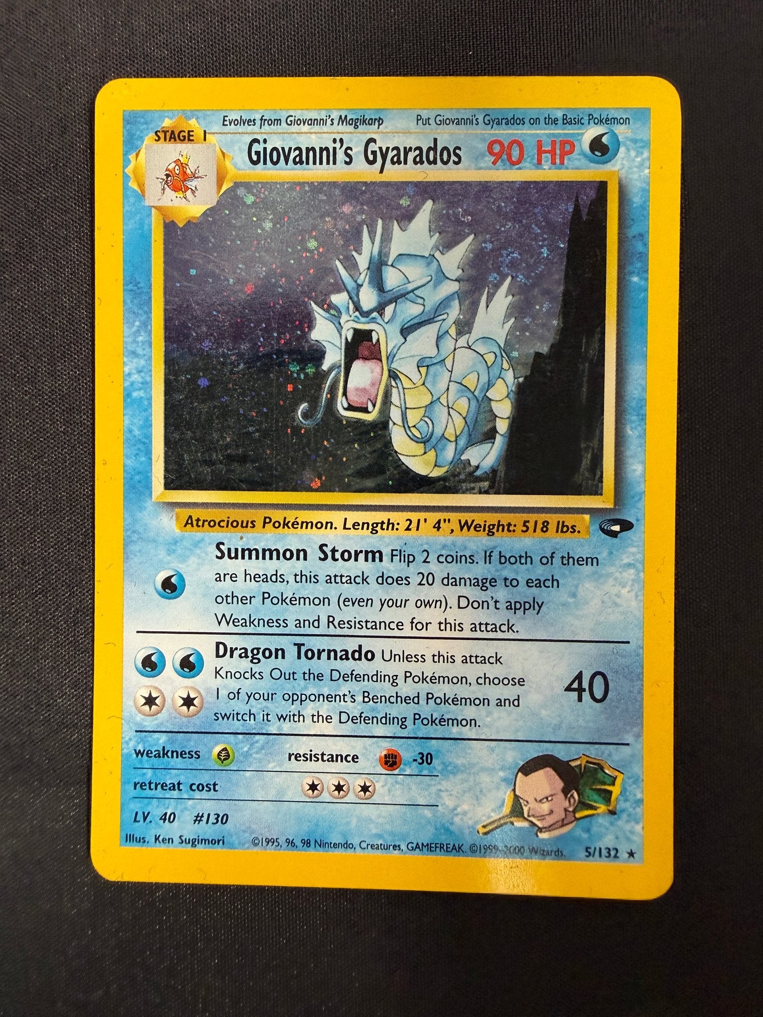 2000 Giovanni's Gyarados Gym Challenge Holo 5/132 front