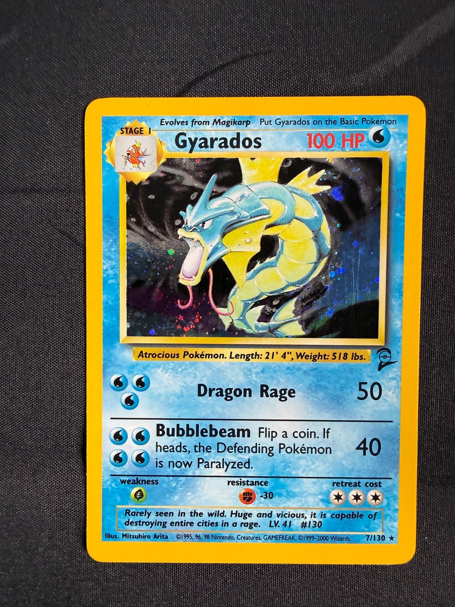 2000 Gyarados Base Set 2 Holo 7/130 front
