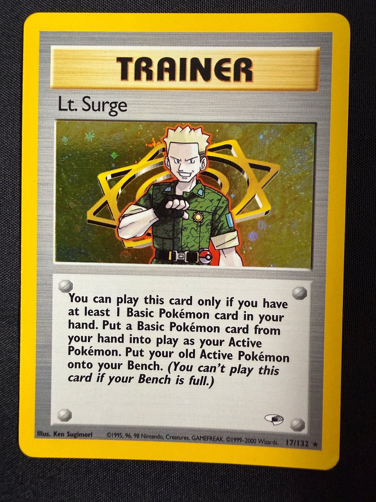 2000 Lt. Surge Gym Heroes Holo 17/132 front