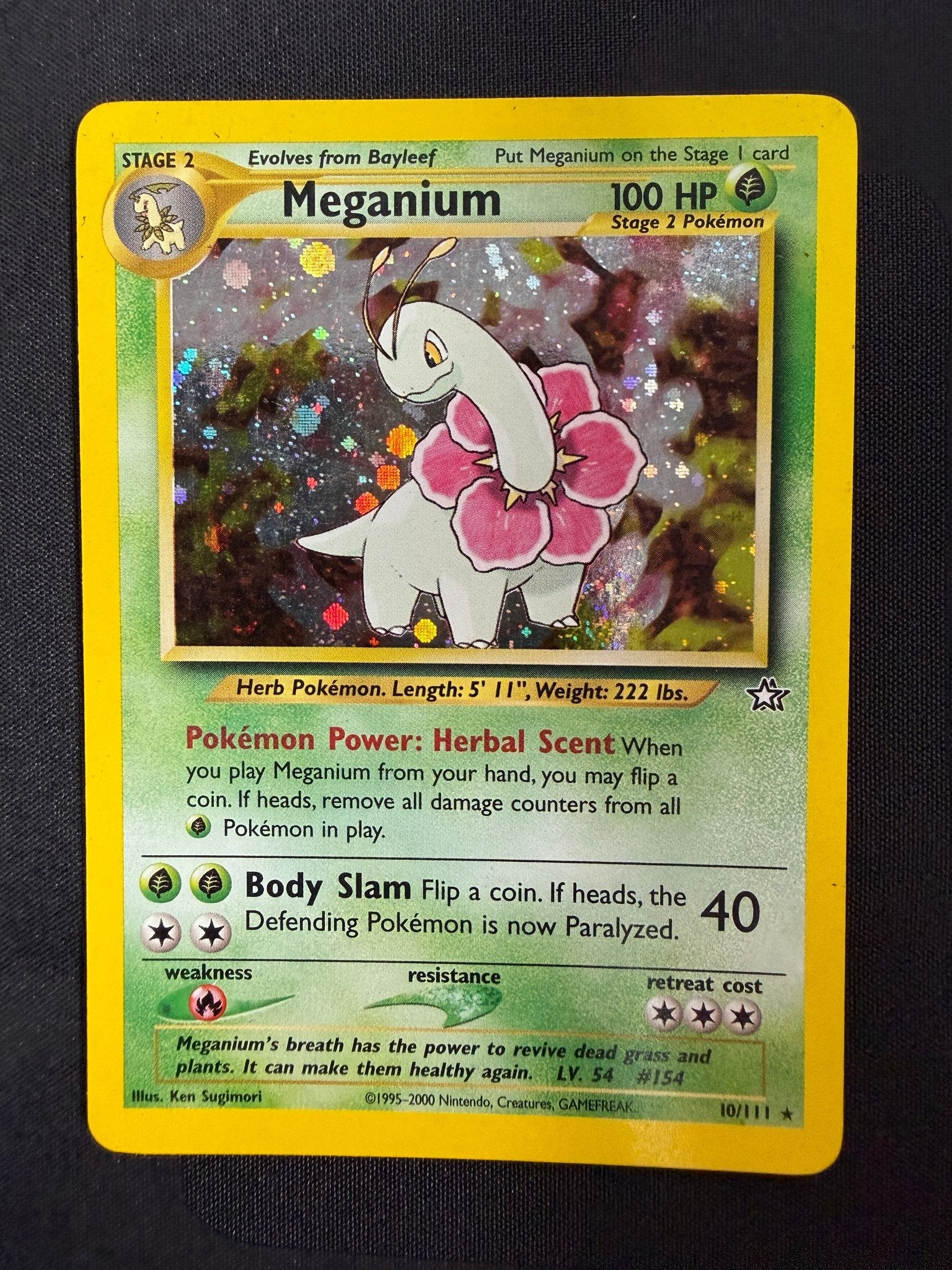 2000 Meganium Neo Genesis Holo 10/111 front