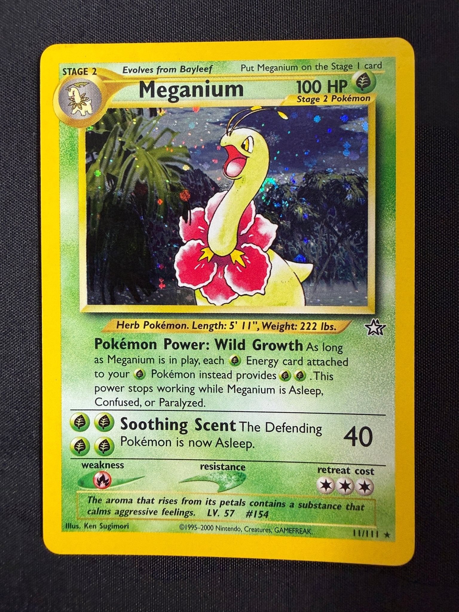 2000 Meganium Neo Genesis Holo 11/111 front