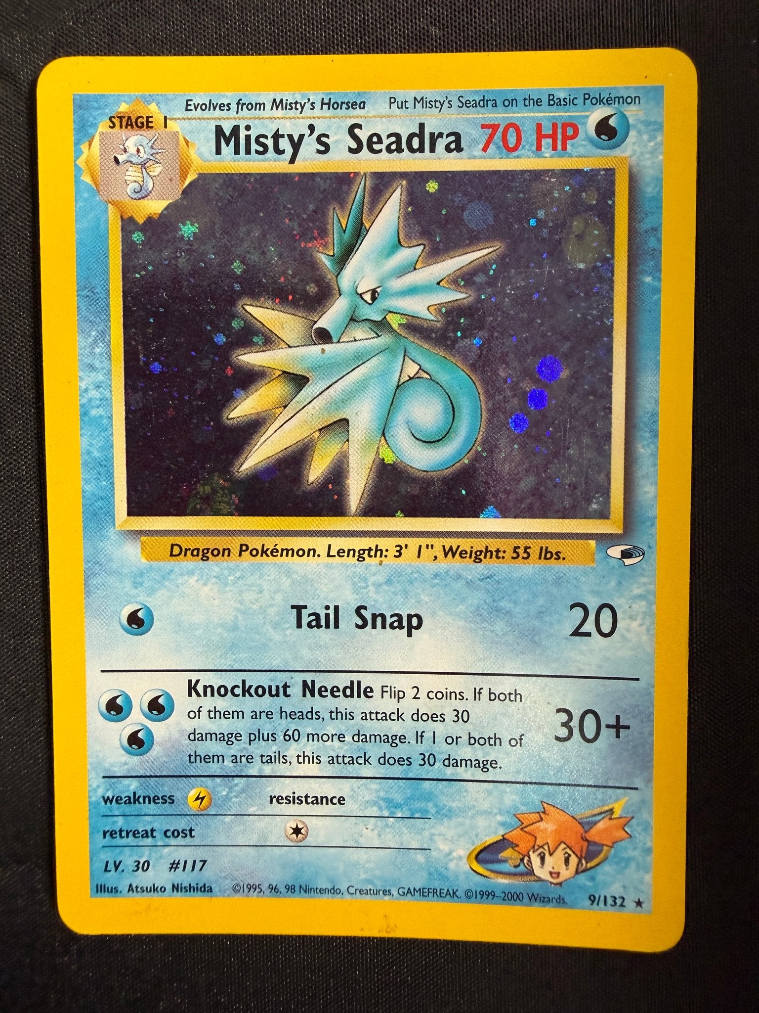 2000 Misty's Seadra Gym Heroes Holo 9/132 front
