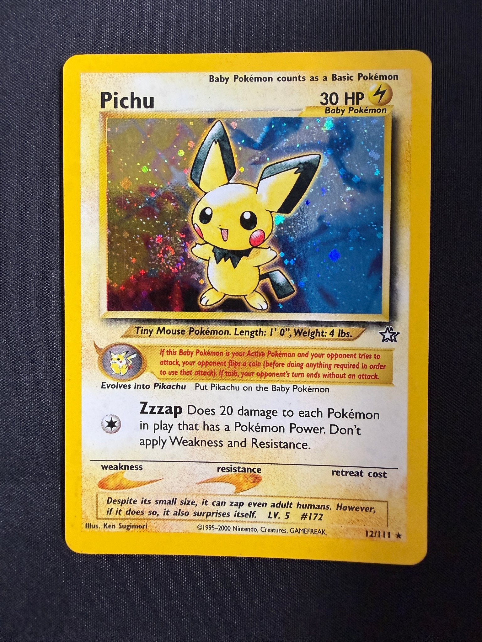 2000 Pichu Neo Genesis Holo 12/111 front
