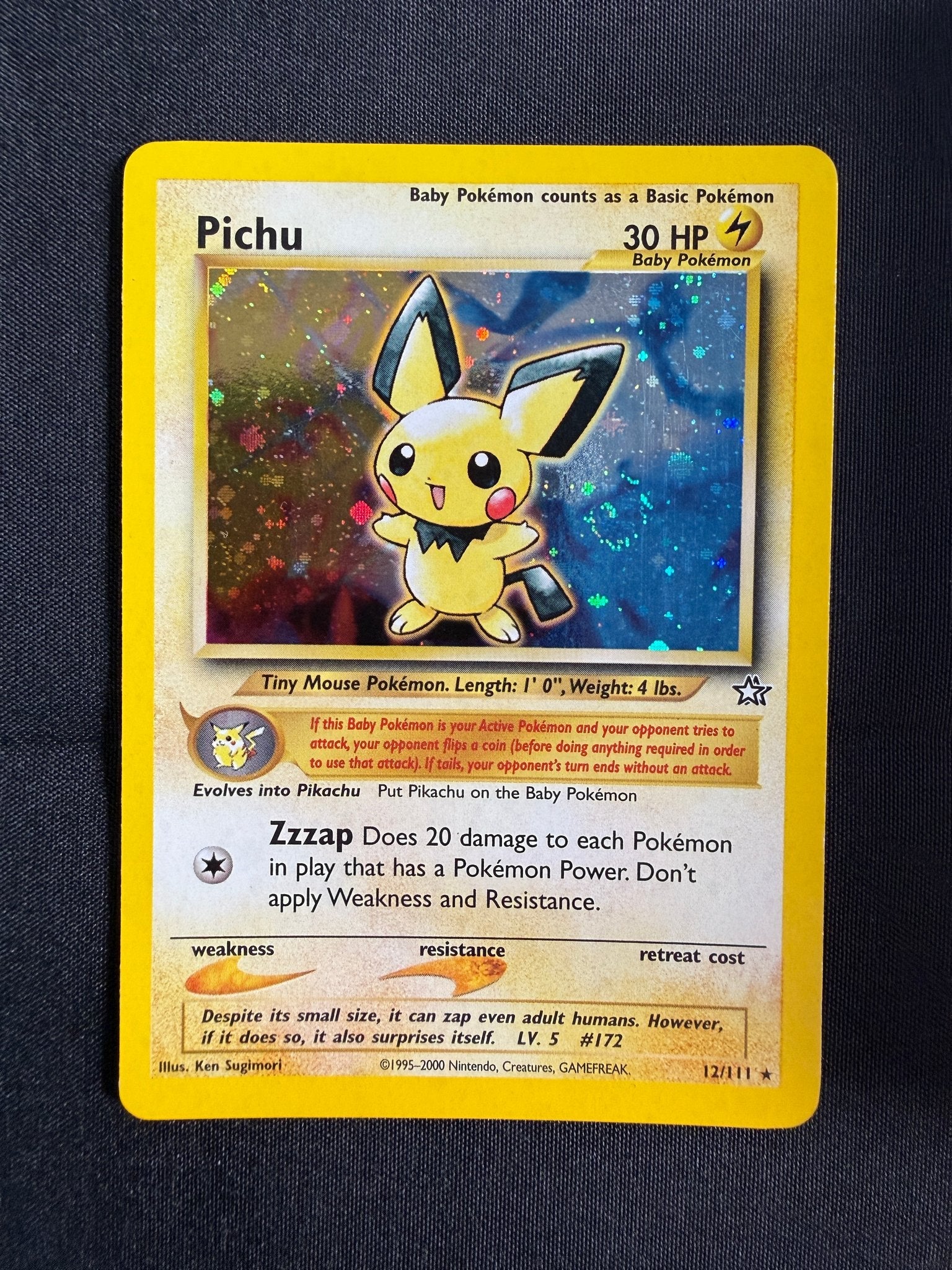 2000 Pichu Neo Genesis Holo 12/111 front