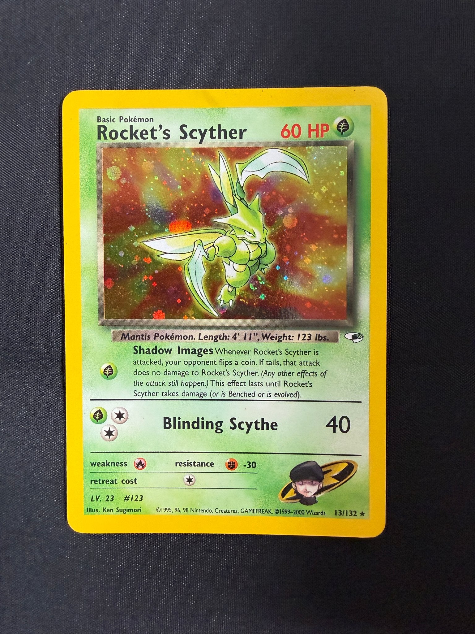 2000 Rocket's Scyther Gym Heroes Holo 13/132 front