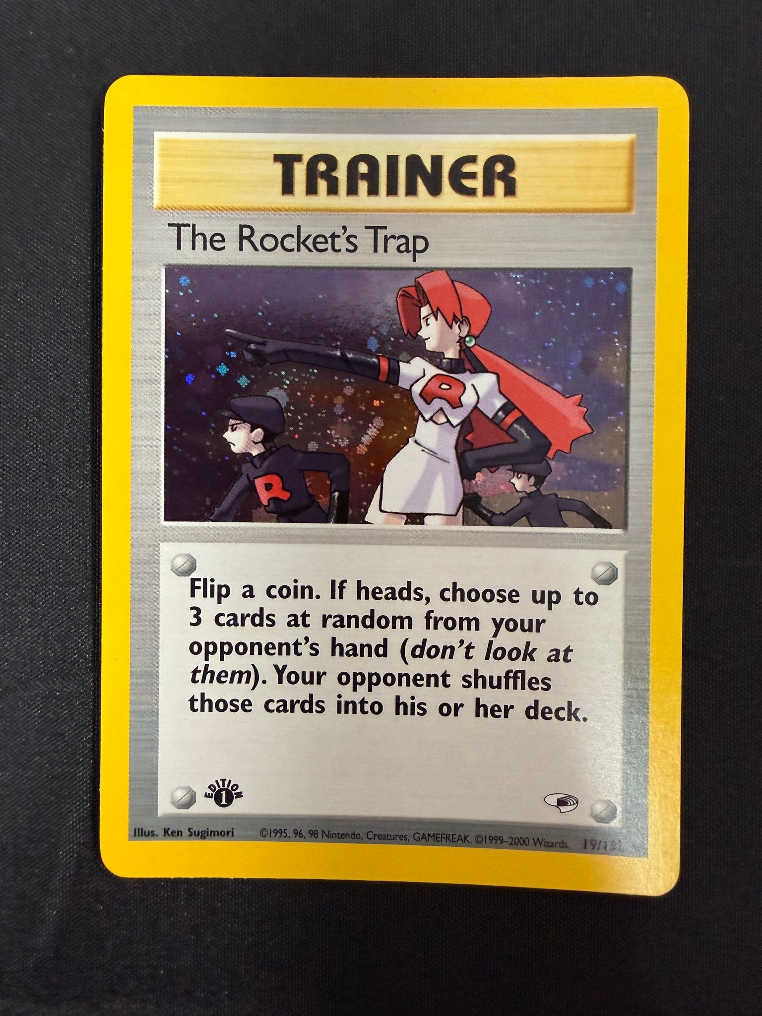 2000 The Rocket's Trap Gym Heroes 1st Edition Holo 19/132 front