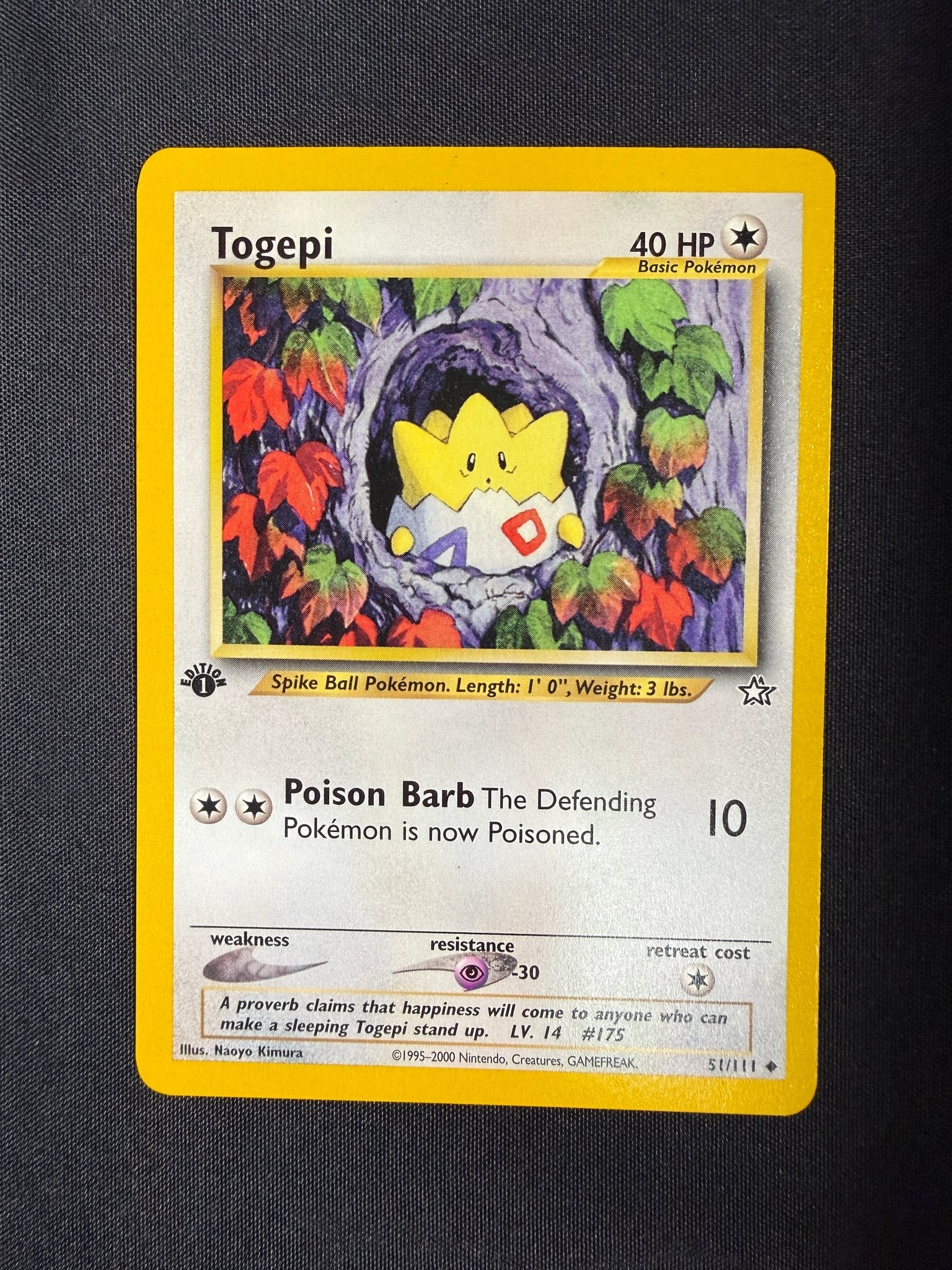 2000 Togepi Neo Genesis 1st Edition 51/111 front