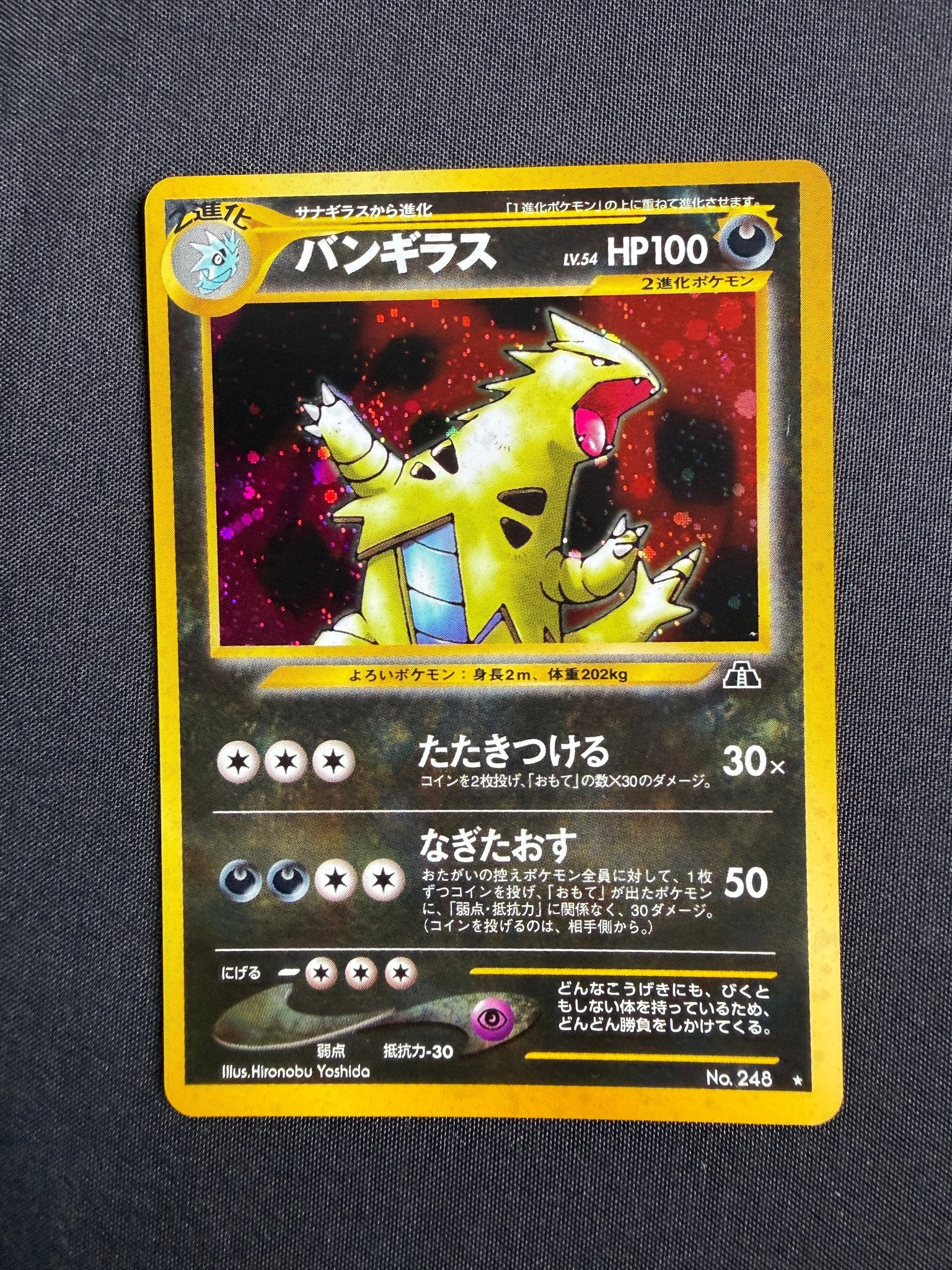 2000 Tyranitar Japanese Neo Discovery Holo No. 248 front