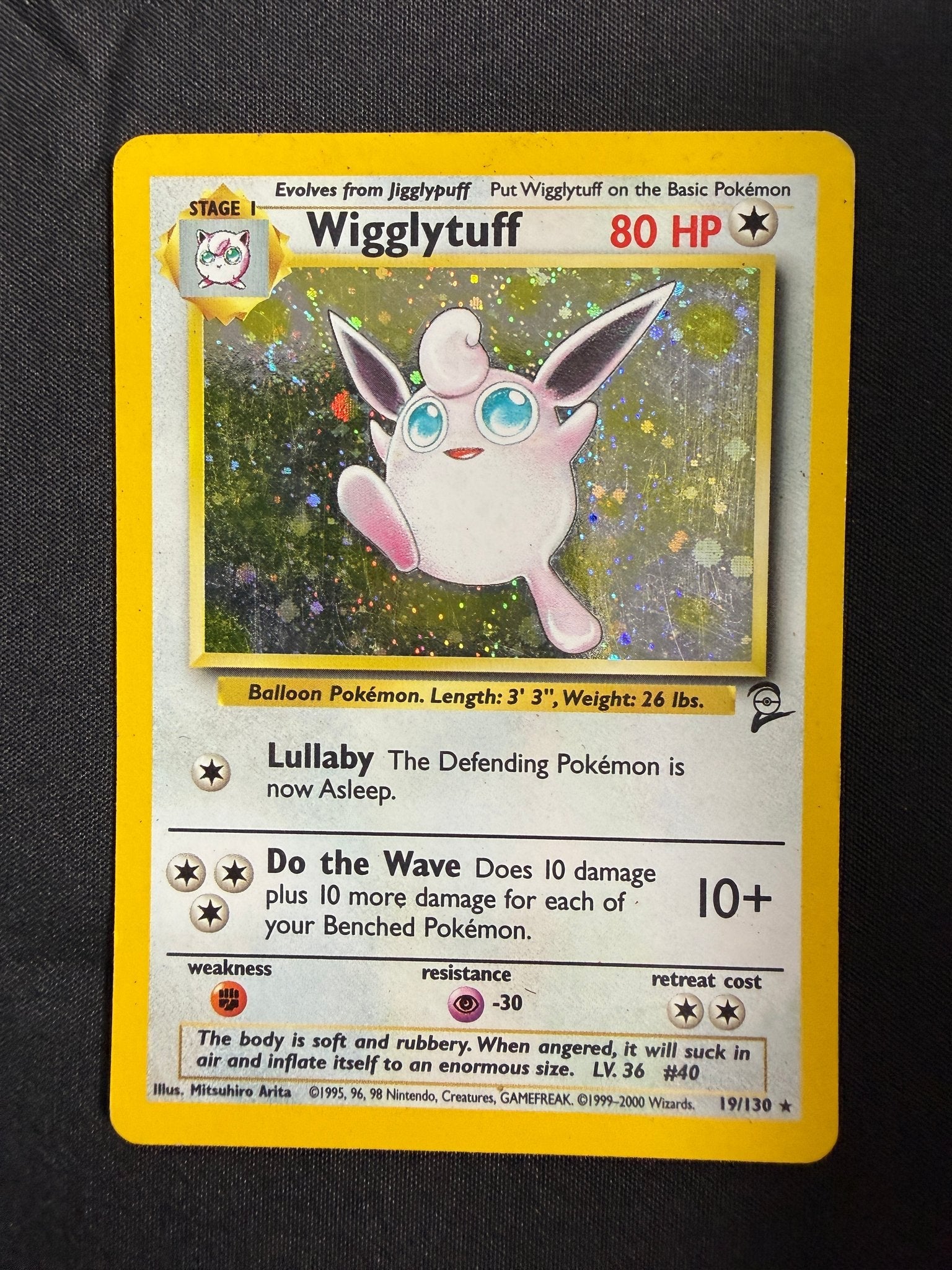 2000 Wigglytuff Base Set 2 Holo 19/130 front