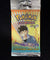 Front of a sealed 2000 Pokemon Gym Heroes booster pack with Brock artwork, reading Trading Card Game and 11 Additional Game Cards
