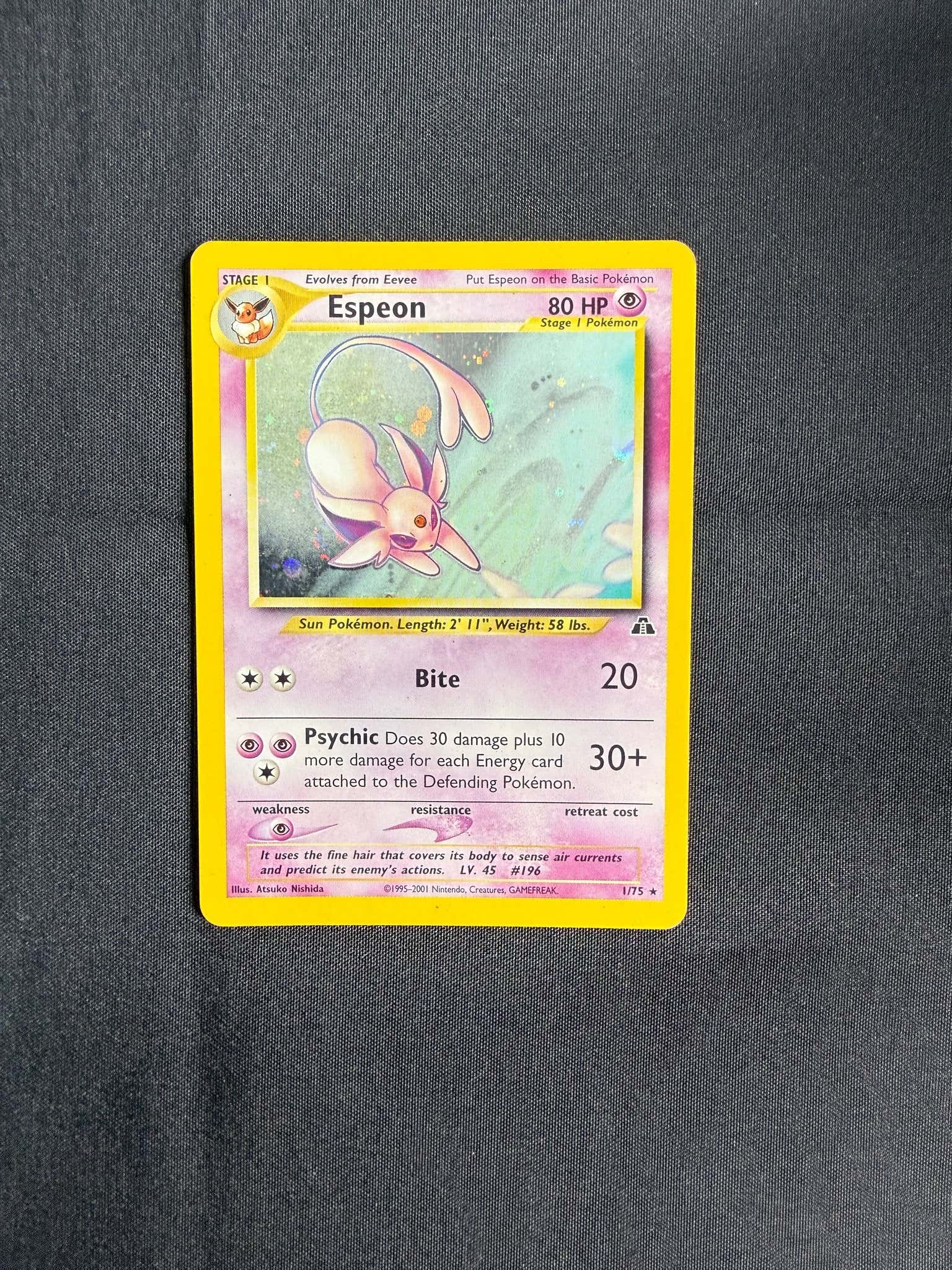 2001 Espeon Neo Discovery Holo 1/75 front