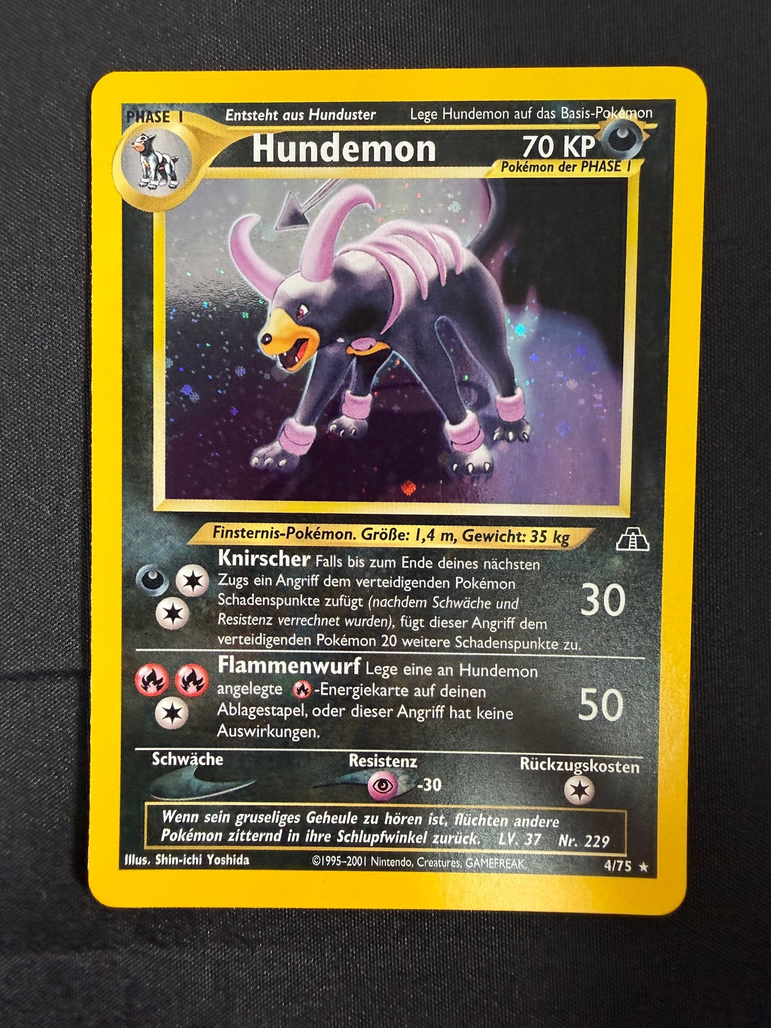 2001 Houndoom German Neo Discovery Holo 4/75 front