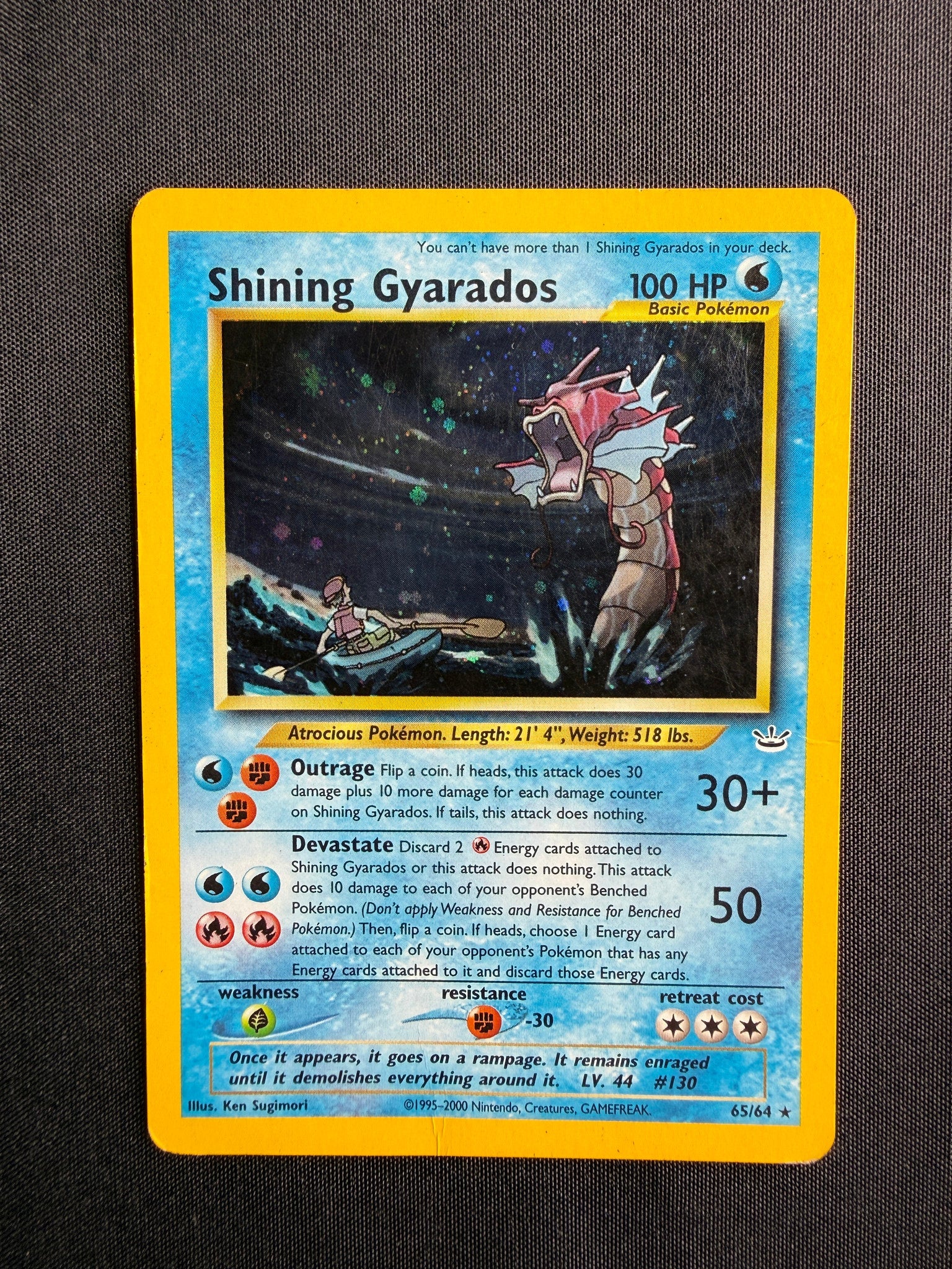 2001 Shining Gyarados Neo Revelation Holo 65/64 front