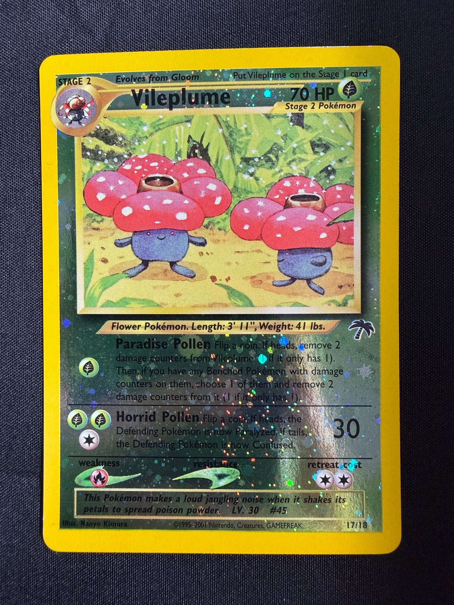 2001 Vileplume Southern Islands Reverse Holo 17/18 front