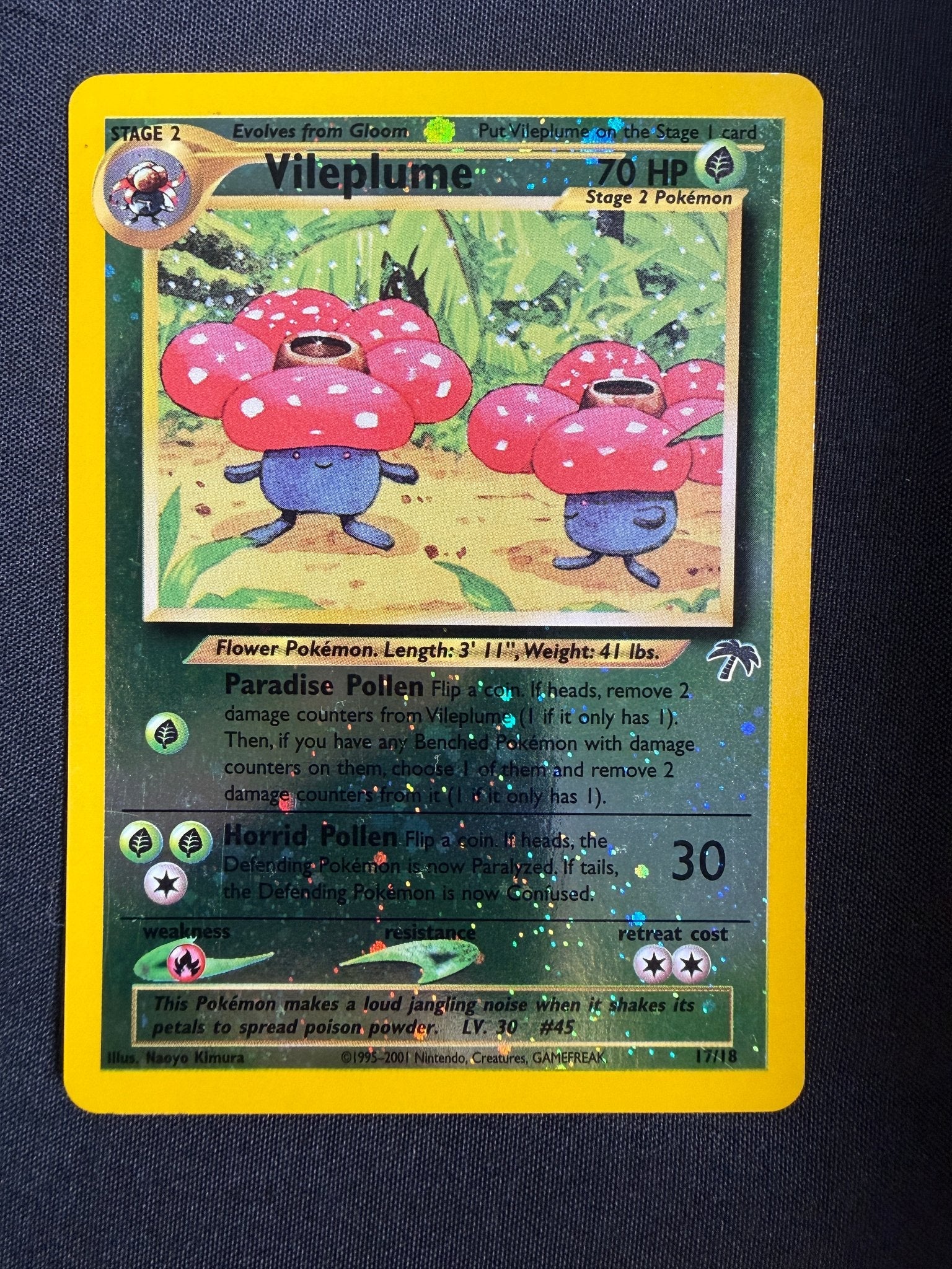 2001 Vileplume Southern Islands Reverse Holo 17/18 front
