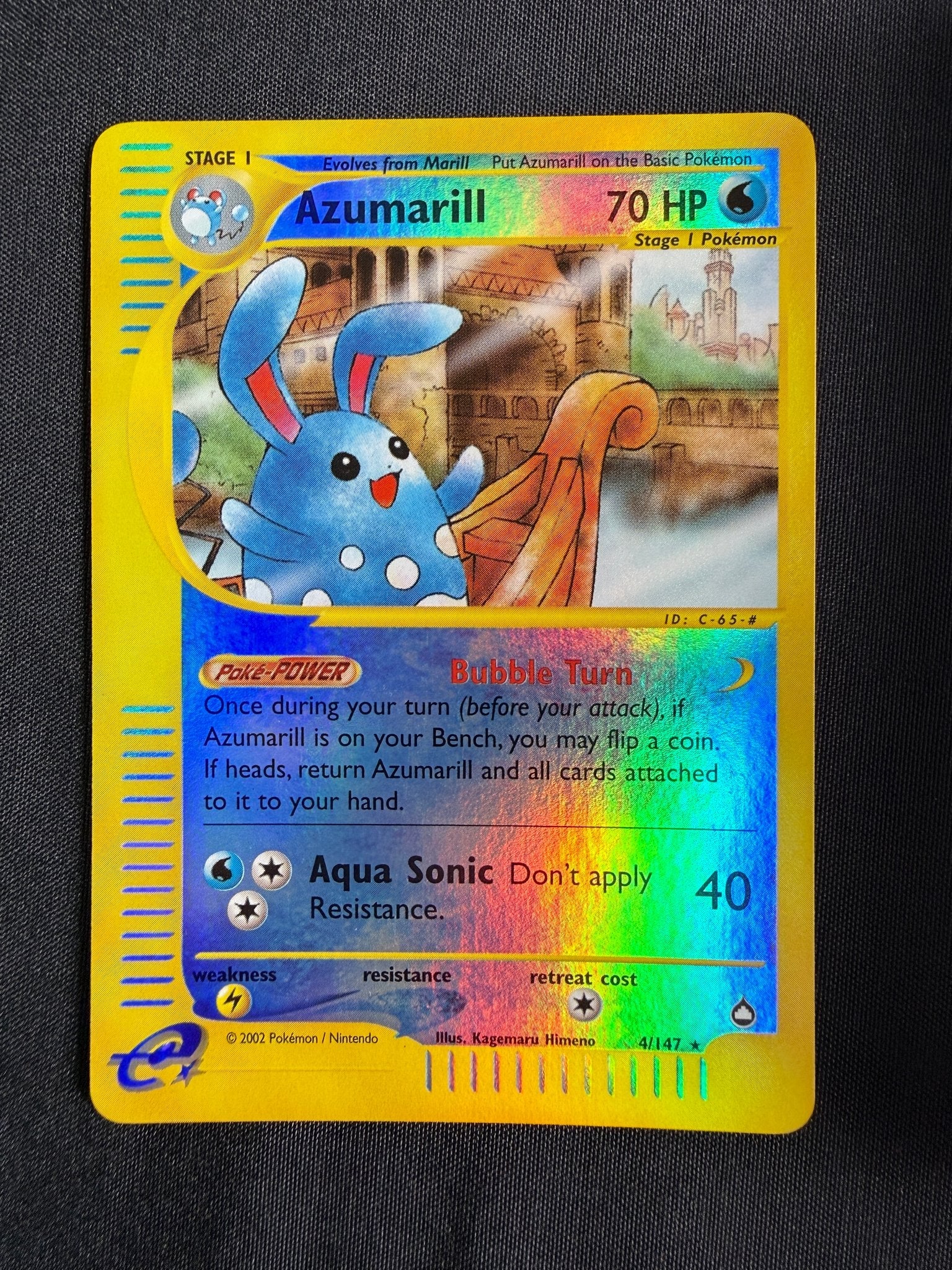 2003 Azumarill Aquapolis Reverse Holo 4/147 front