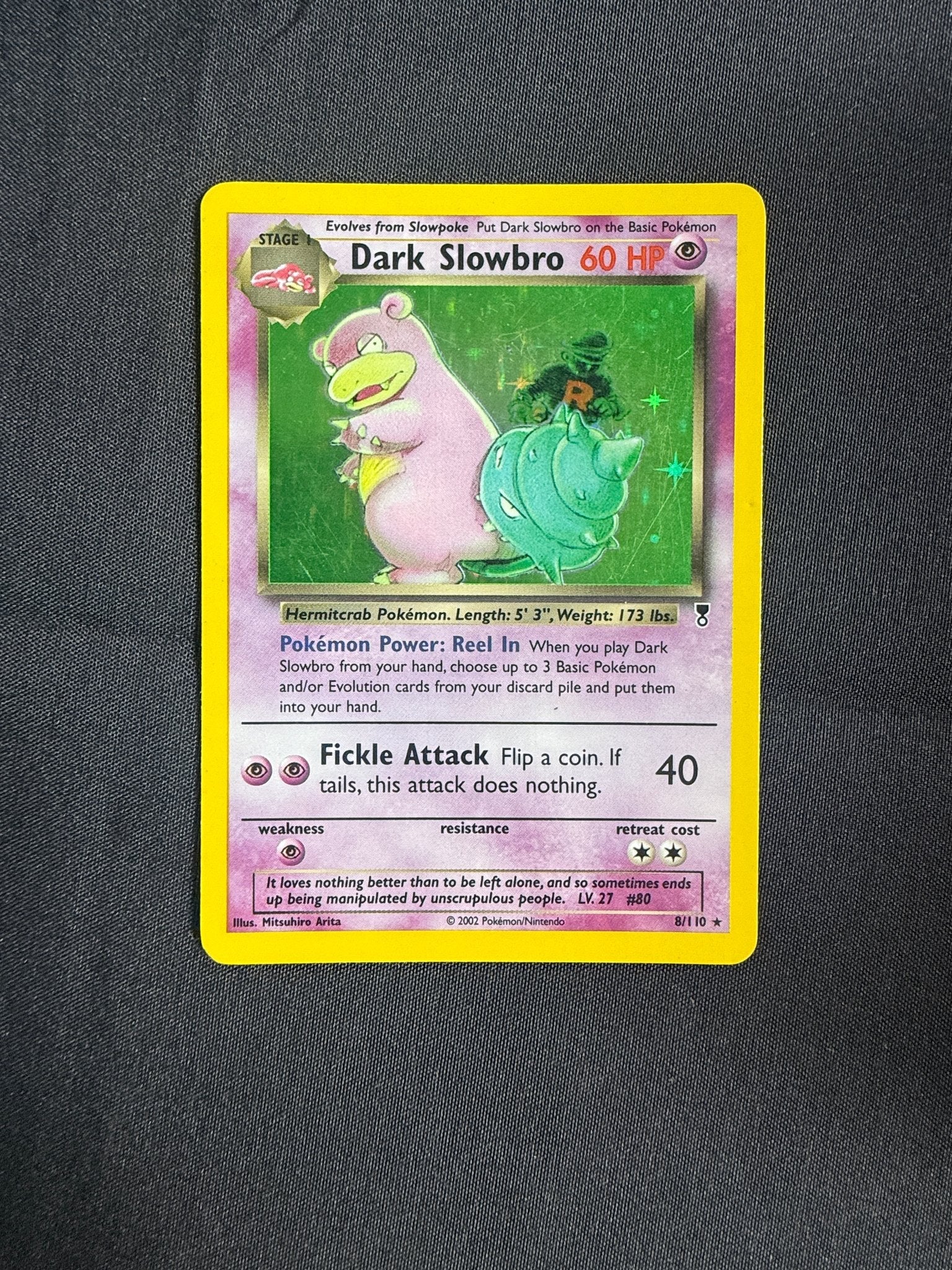 2002 Dark Slowbro Legendary Collection Holo 8/110 front