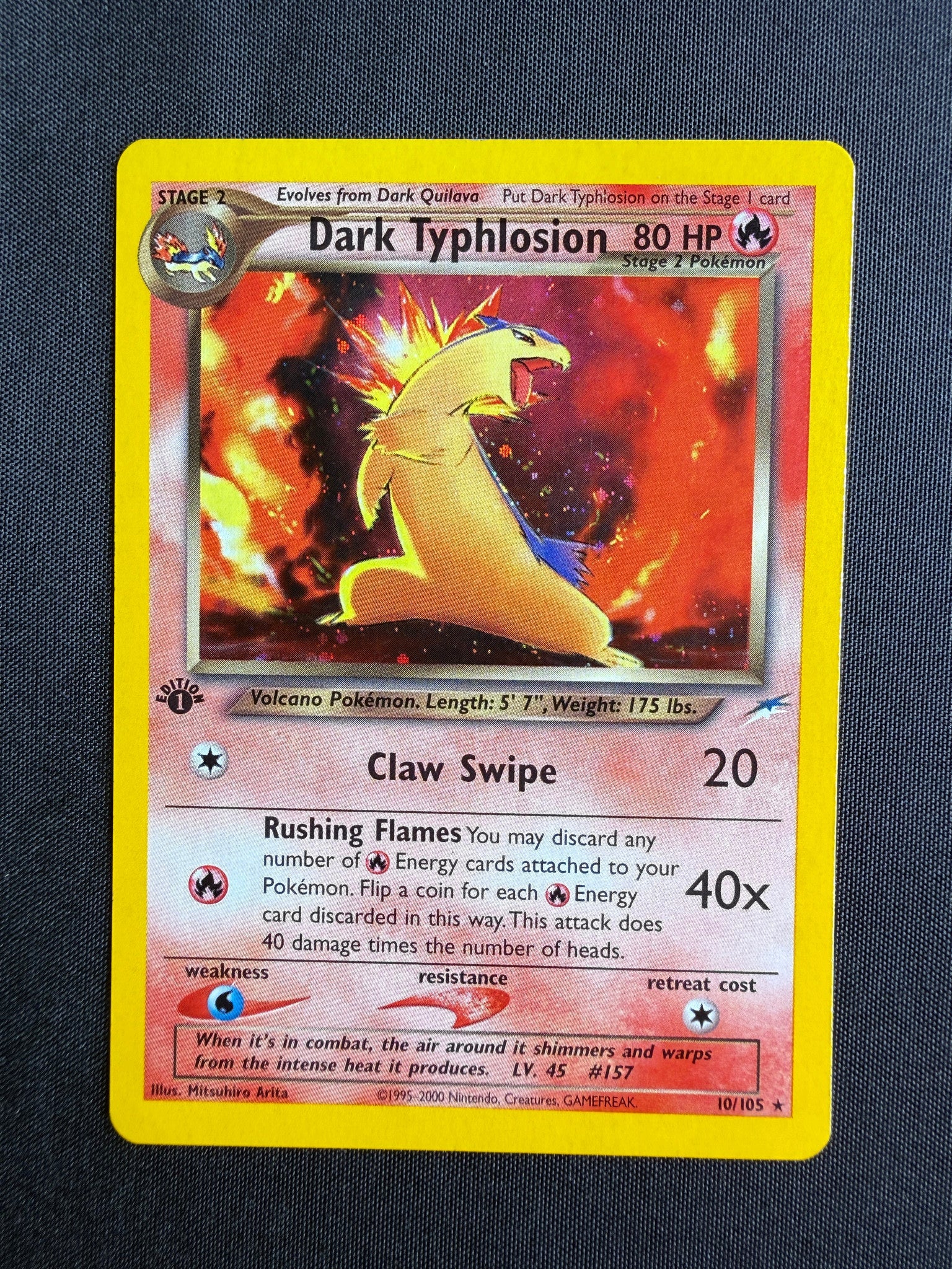 2002 Dark Typhlosion Neo Destiny 1st Edition Holo 10/105 front