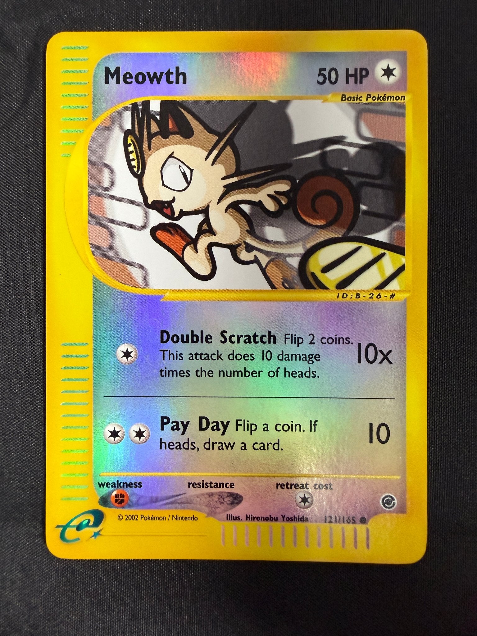 2002 Meowth Expedition Reverse Holo 121/165 front