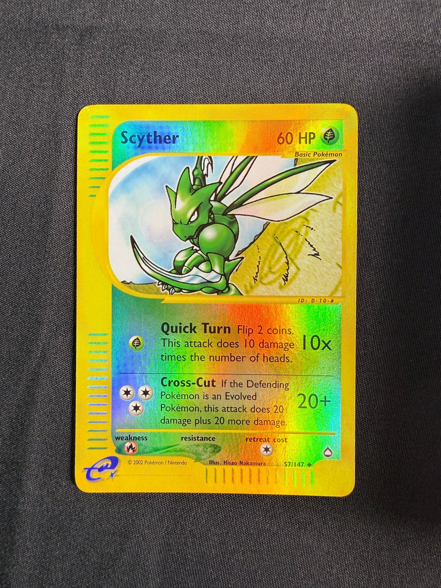2003 Scyther Aquapolis Reverse Holo 57/147 front
