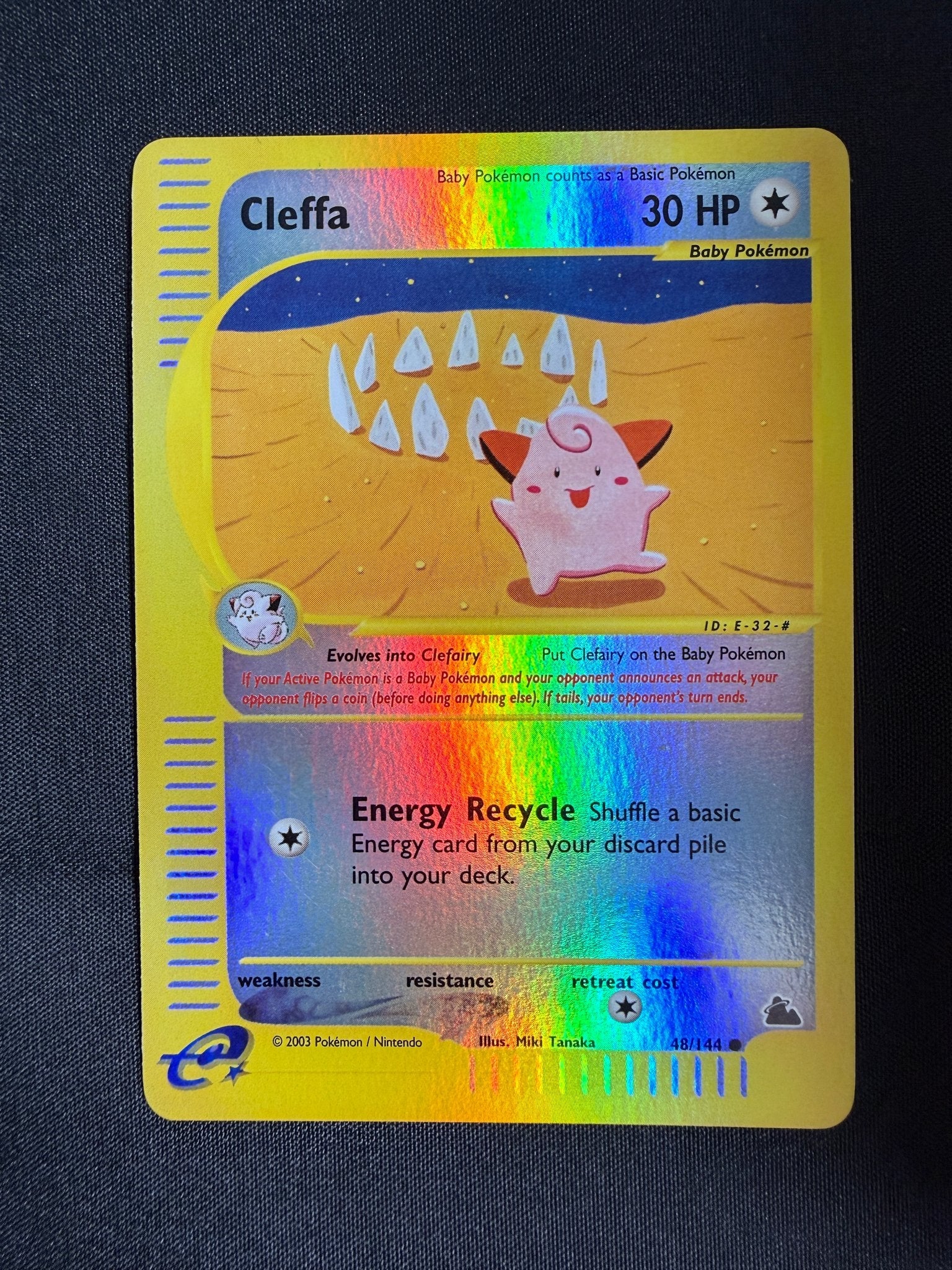 2003 Cleffa Skyridge Reverse Holo 48/144 front