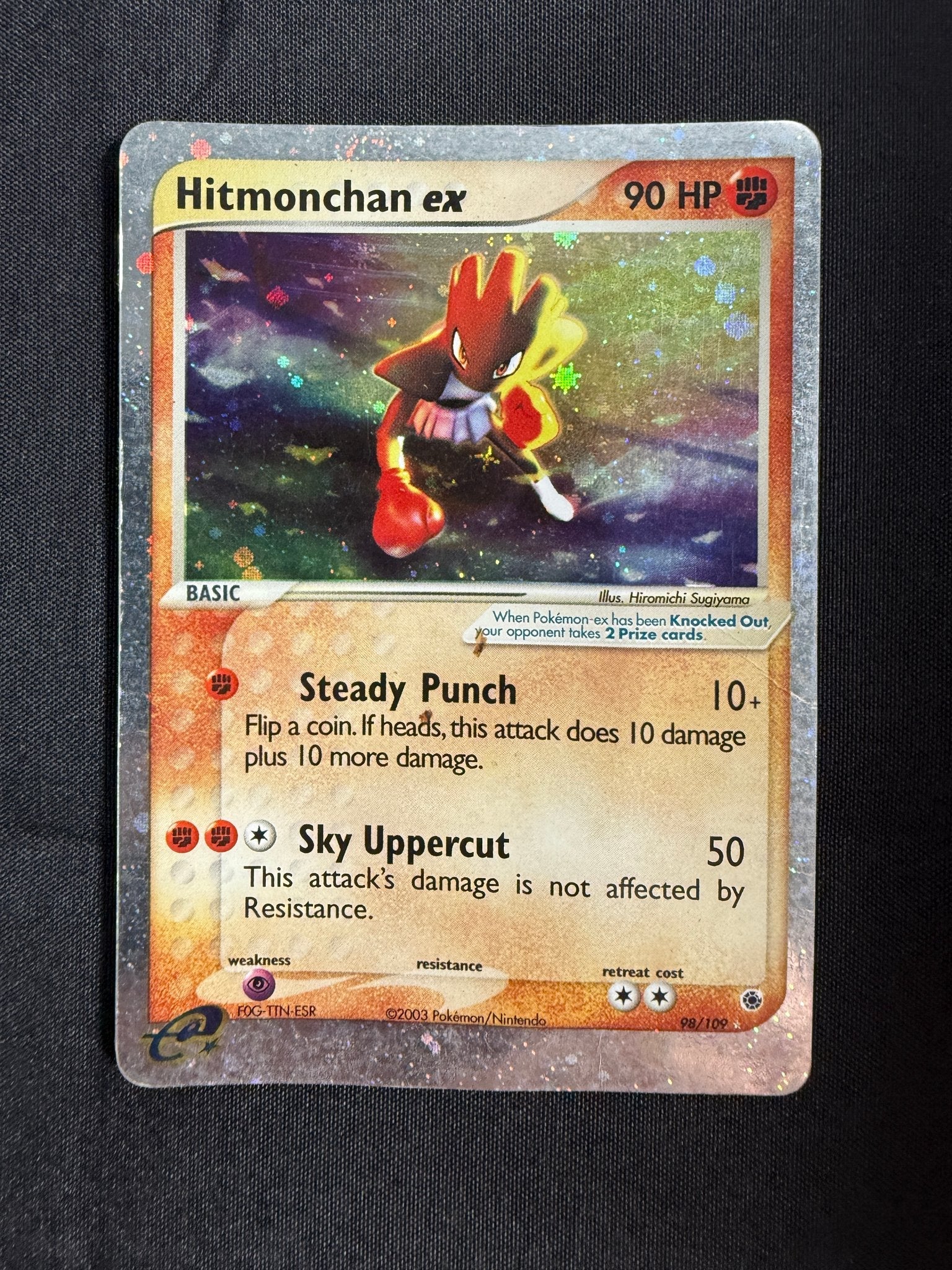 2003 Hitmonchan ex EX Ruby & Sapphire Holo 98/109 front