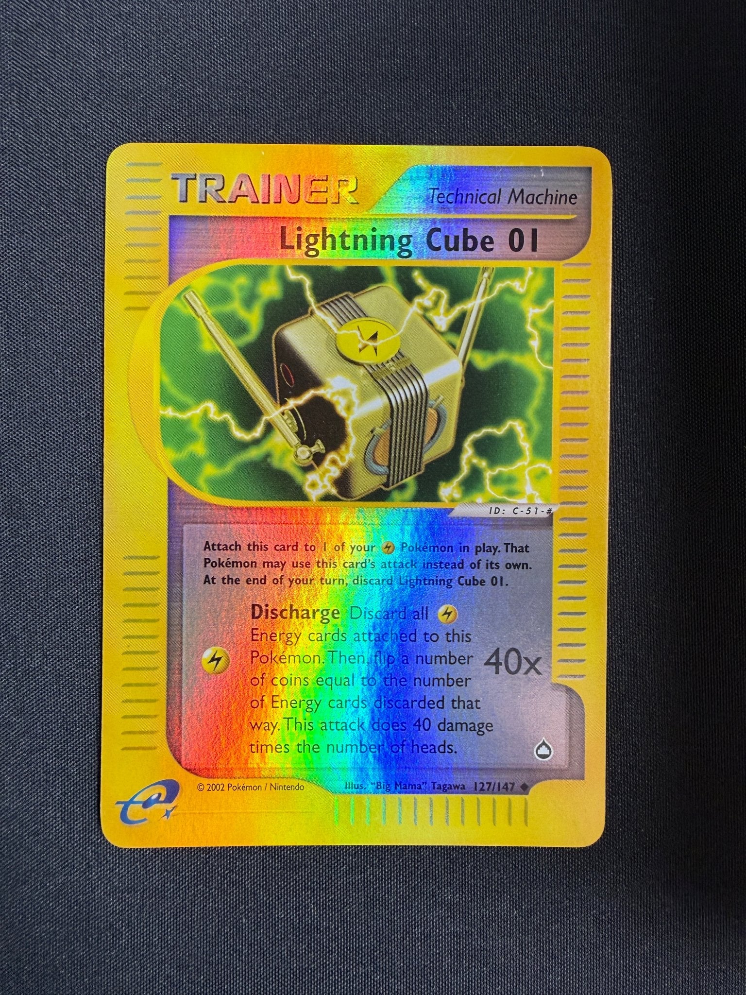 2003 Lightning Cube 01 Aquapolis Reverse Holo 127/147 front