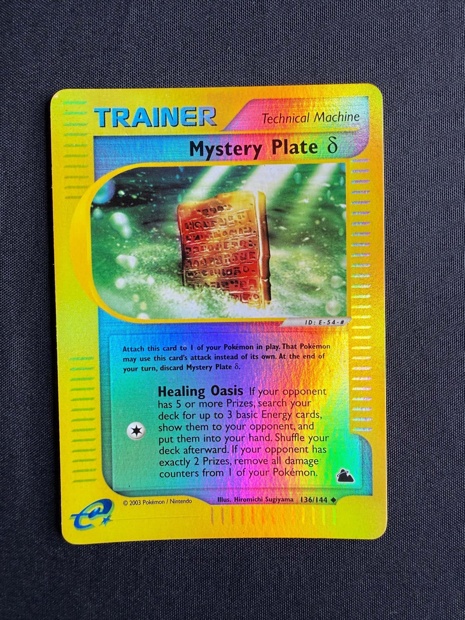 2003 Mystery Plate δ Skyridge Reverse Holo 136/144 front