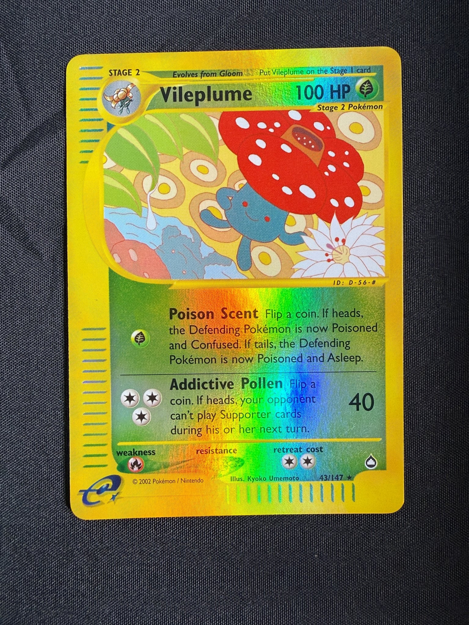 2003 Vileplume Aquapolis Reverse Holo 43/147 front