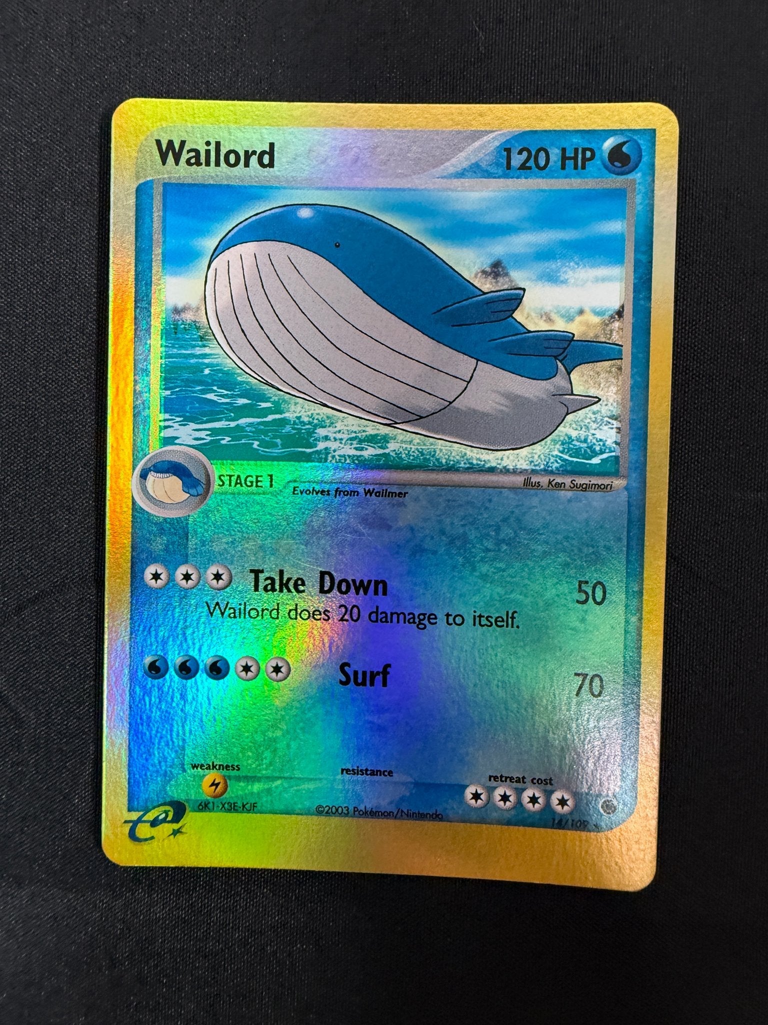 2003 Wailord EX Ruby & Sapphire Reverse Holo 14/109 front
