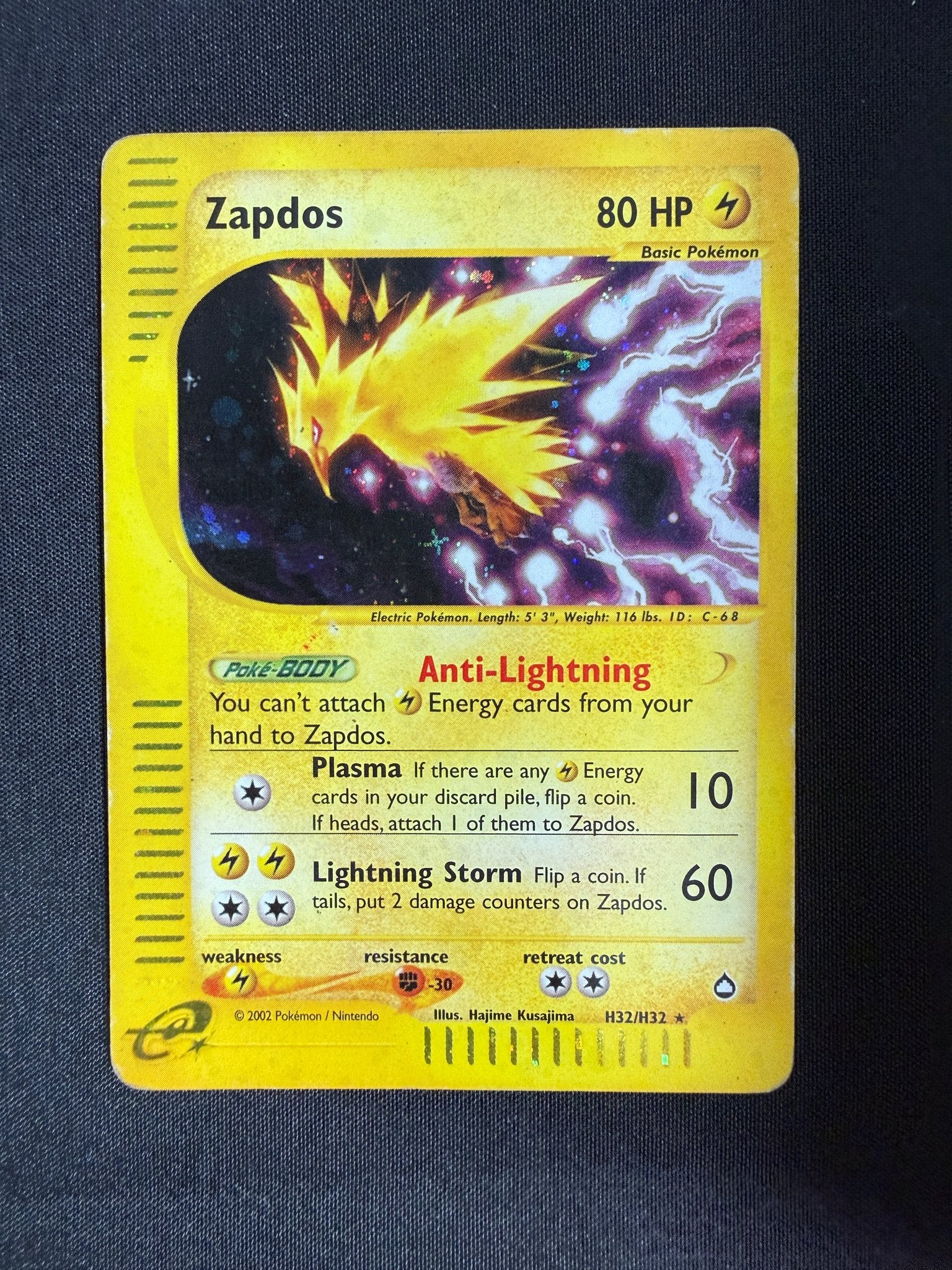 2003 Zapdos Aquapolis Holo H32/H32 front