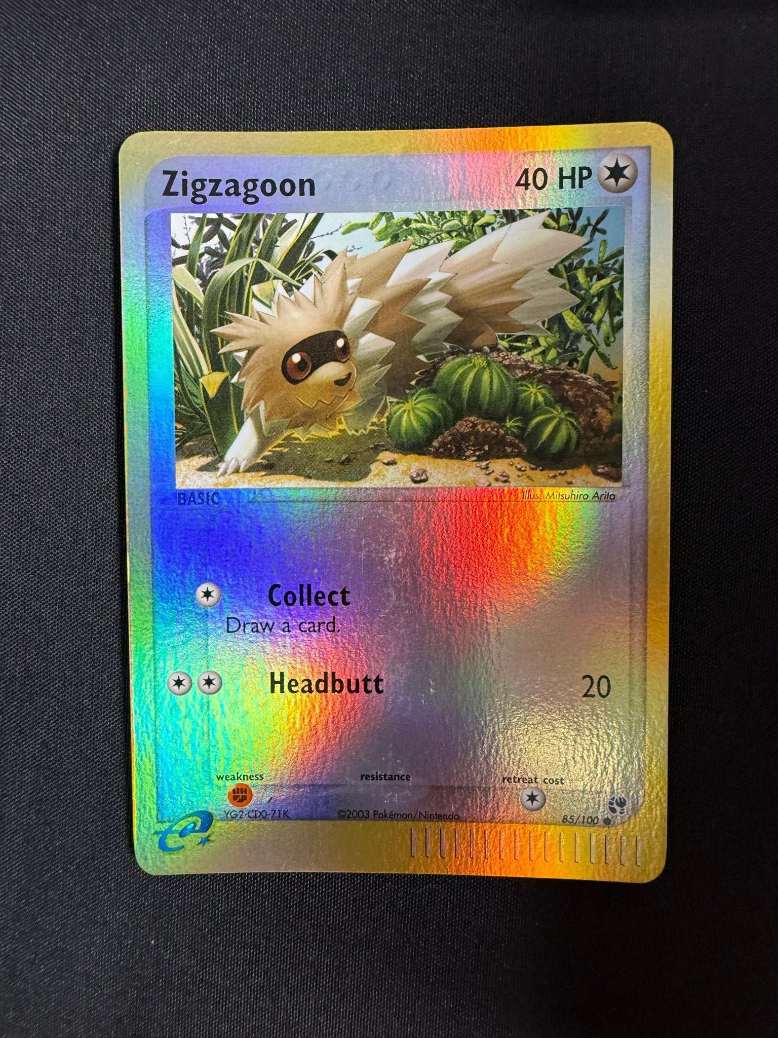 2003 Zigzagoon EX Sandstorm Reverse Holo 85/100 front