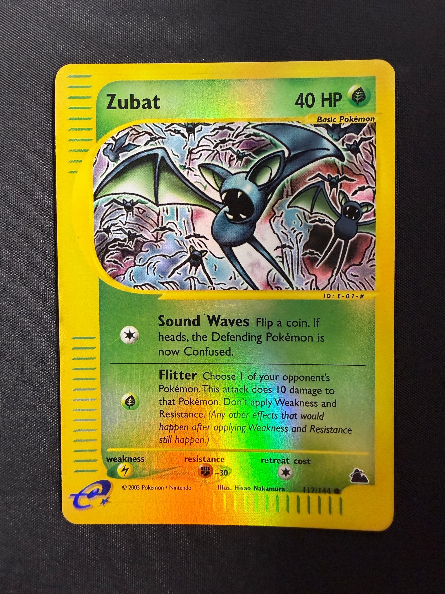 2003 Zubat Skyridge Reverse Holo 117/144 front