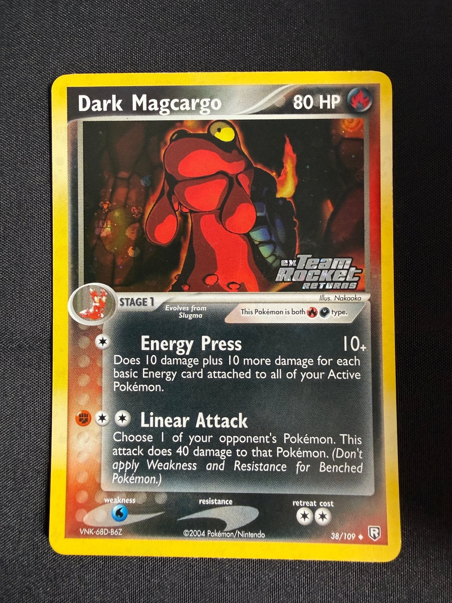 2004 Dark Magcargo EX Team Rocket Returns Reverse Holo 38/109 front
